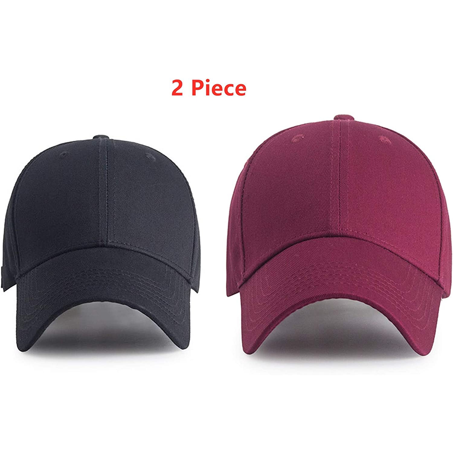 Ensemble de 2 casquettes de baseball tout-aller en coton pour hommes quatre saisons