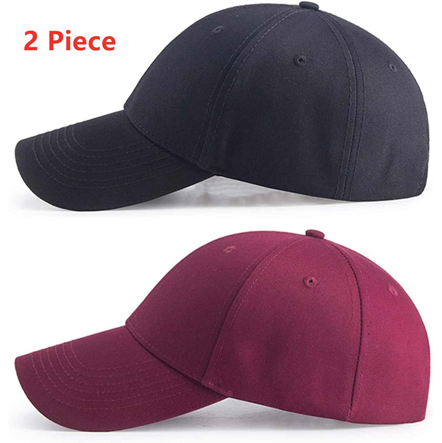 Ensemble de 2 casquettes de baseball tout-aller en coton pour hommes quatre saisons