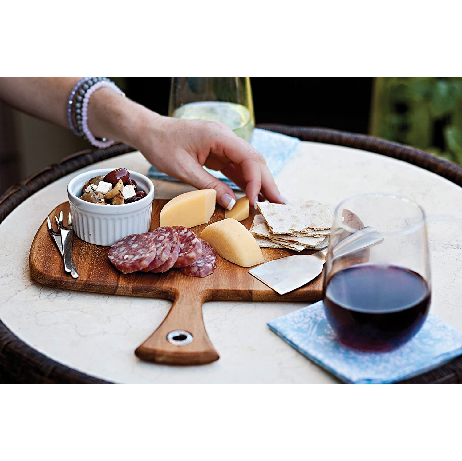 28114 petite planche à pagaie rectangulaire, bois d’acacia