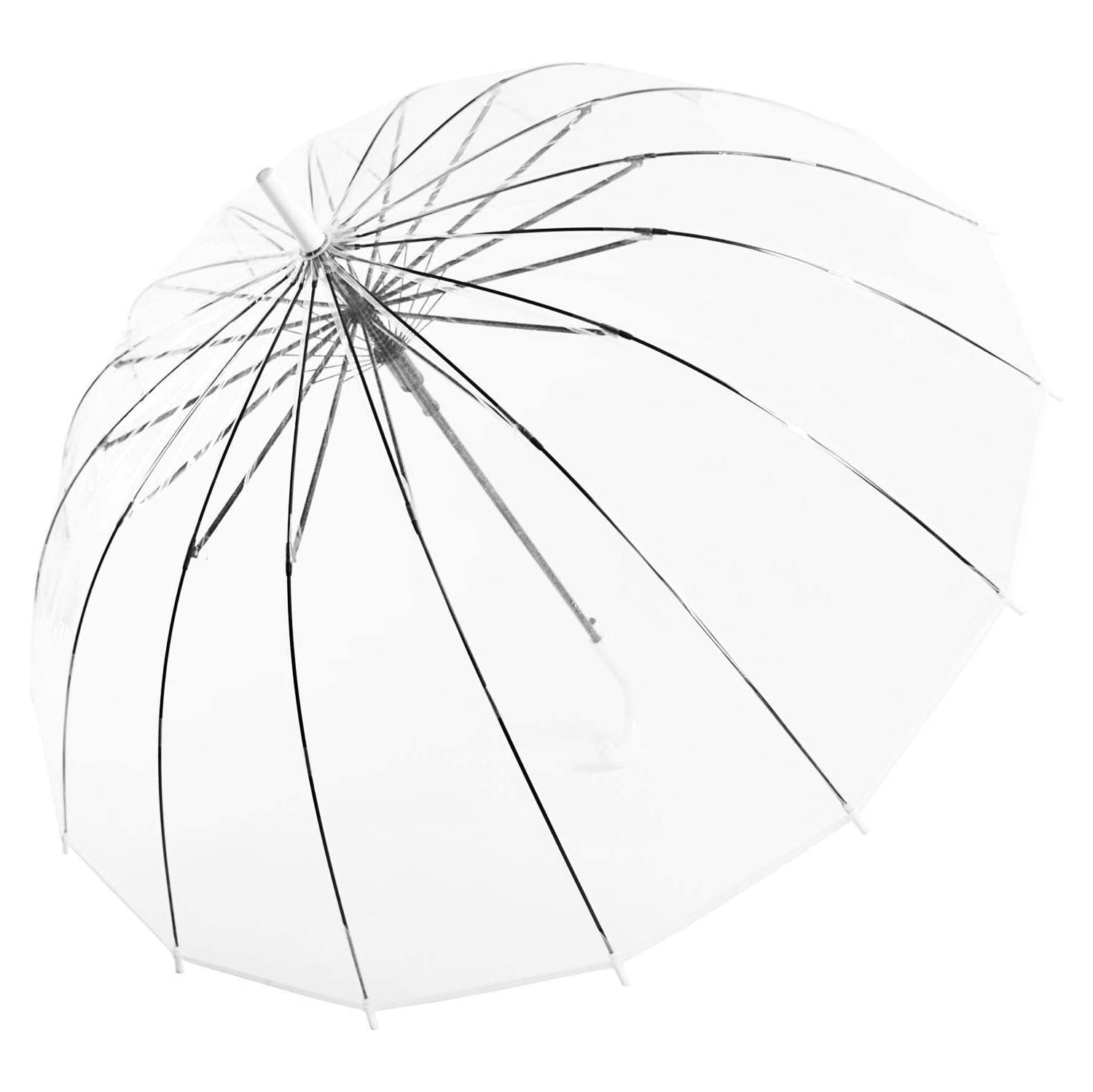 Parapluie de voyage transparent Bubble On ouvre automatiquement 16 côtes en acier très grand dôme en PVC résistant au vent KS10