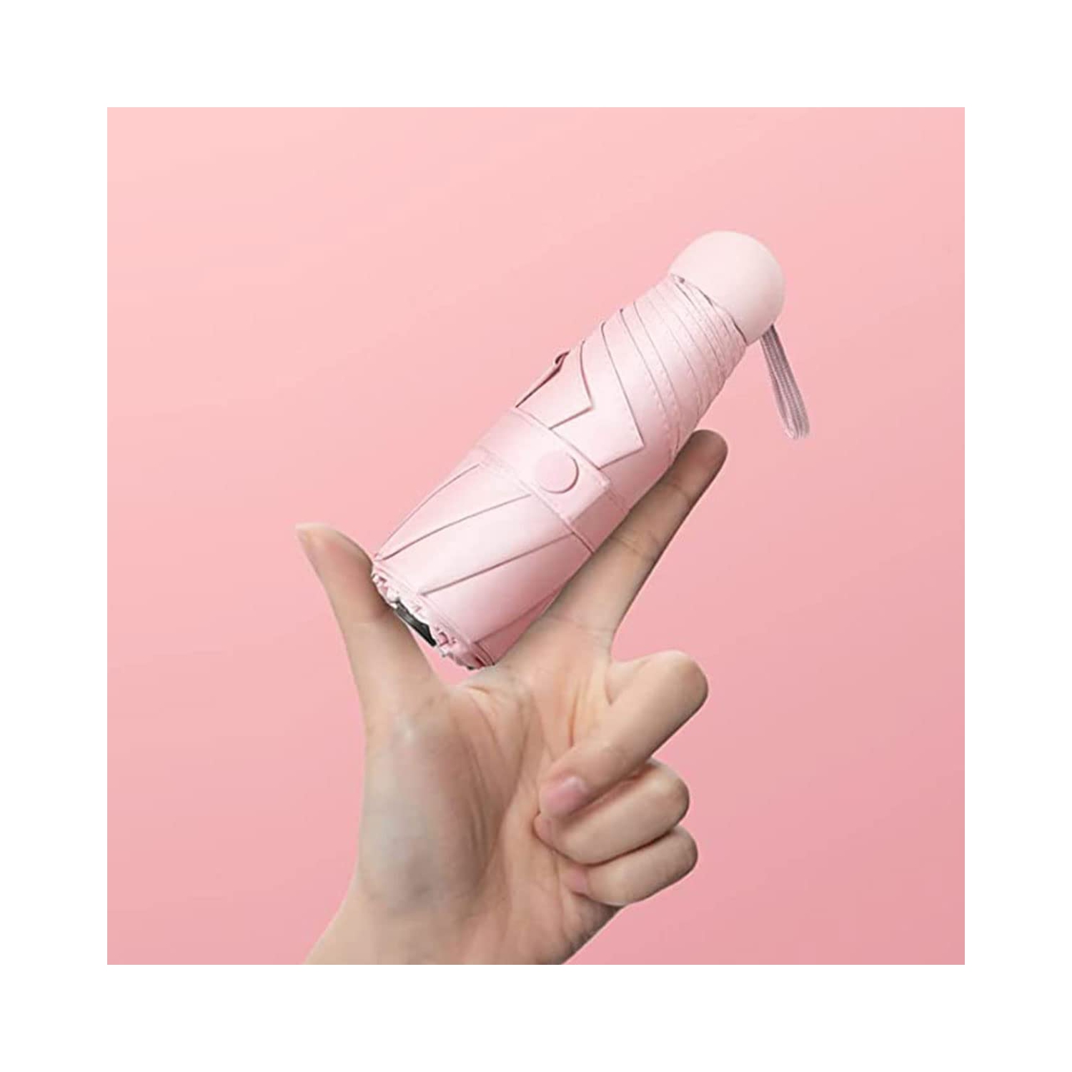 Mini-parasol compact de voyage pour femmes et hommes avec petit parasol portatif 8 côtes levées résistant au soleil et à la pluie avec protection