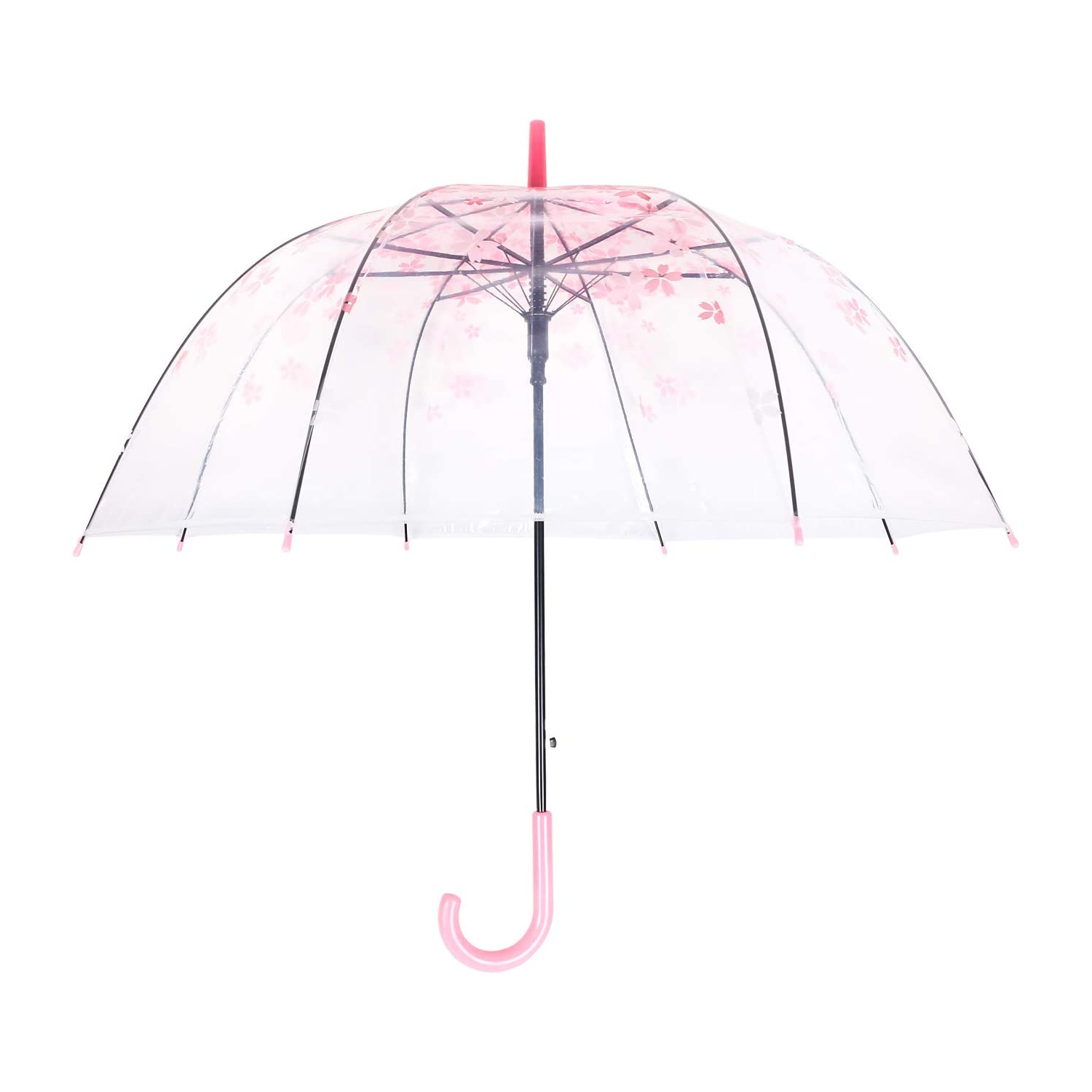Élégant Arch Umbrella – Parapluie antivent en cerisier transparent Cute Cute Design Romantic long Handle KS11