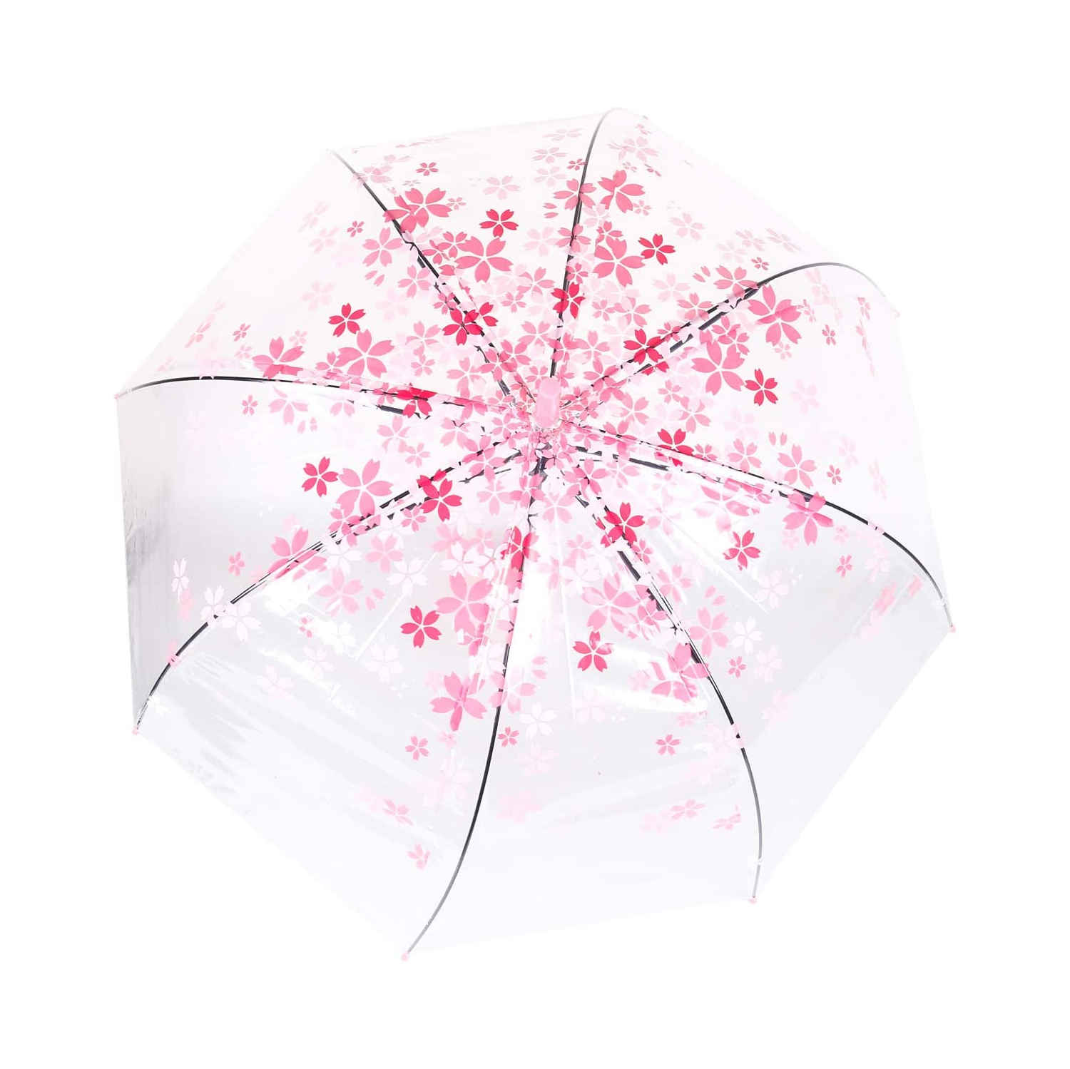 Élégant Arch Umbrella – Parapluie antivent en cerisier transparent Cute Cute Design Romantic long Handle KS11