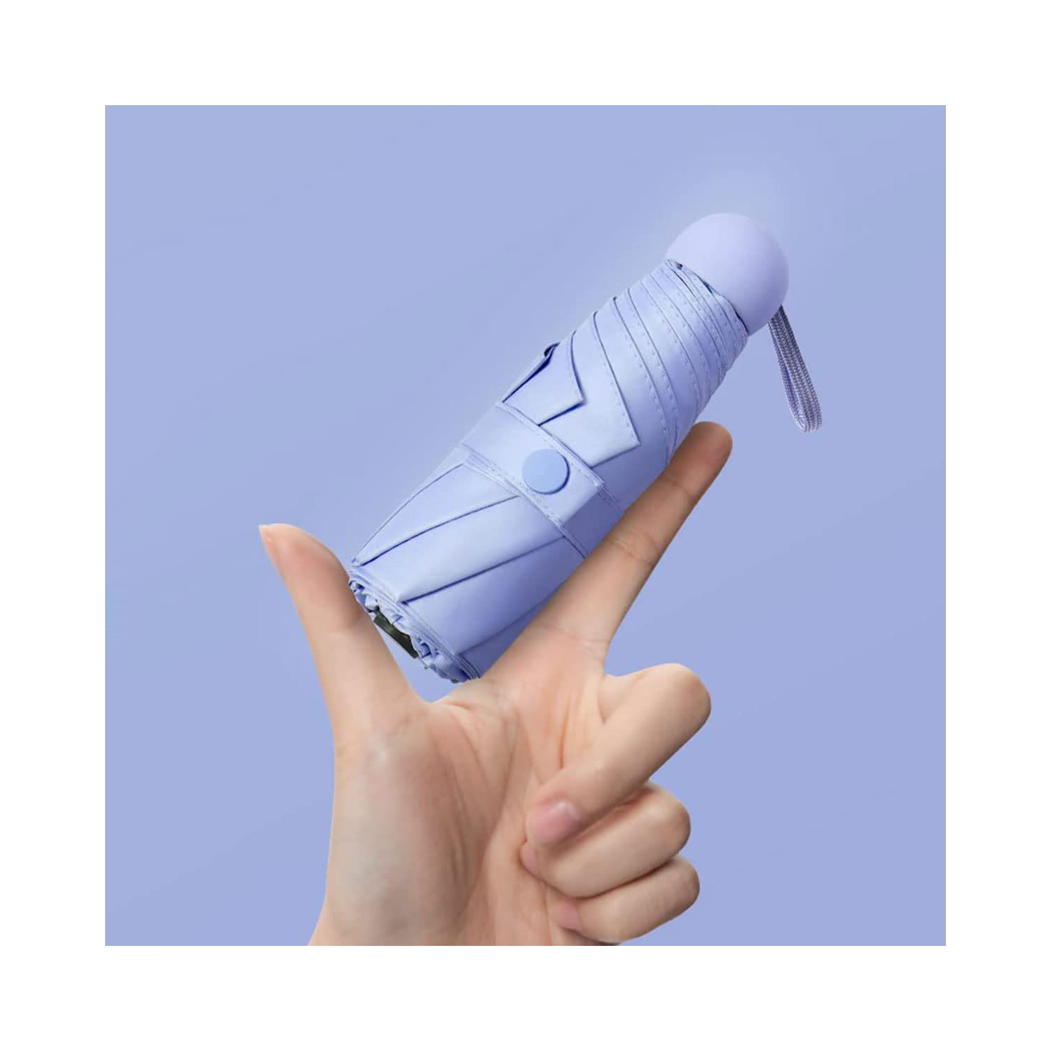 Mini-parasol compact de voyage pour femmes et hommes avec petit parasol portatif 8 côtes levées résistant au soleil et à la pluie avec protection