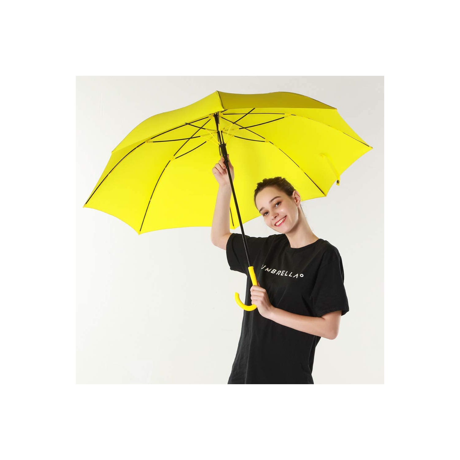 UV Stick Umbrella Auto Open UPF 50+ with J Hook Handle 50IN