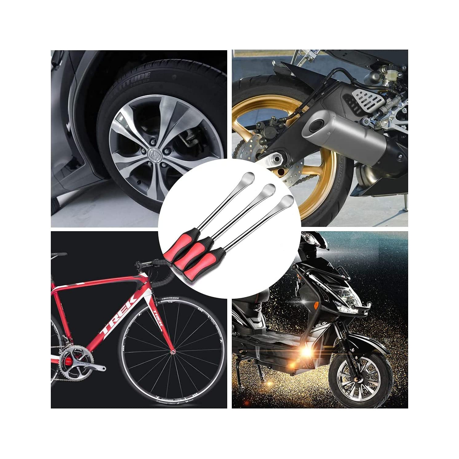 Cuillères à pneus de 14,5 po pour motocyclette, ensemble de cuillères à pneus pour moto tout terrain, outil de repassage professionnel pour cuillères