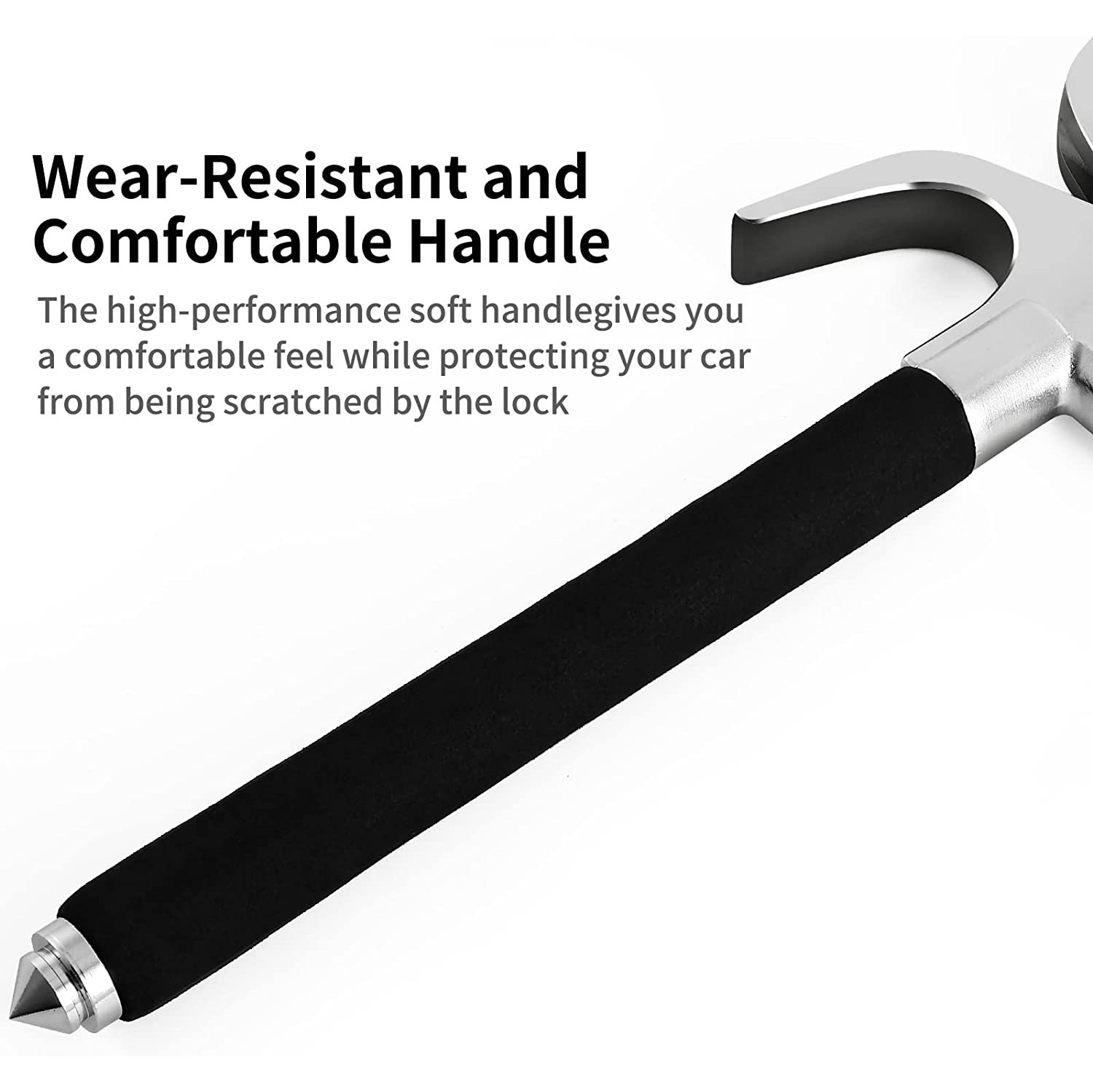 Universal Car Steering Wheel Lock with 3 Keys and Emergency Hammer, Auto Anti Theft Device Security Protection Safety