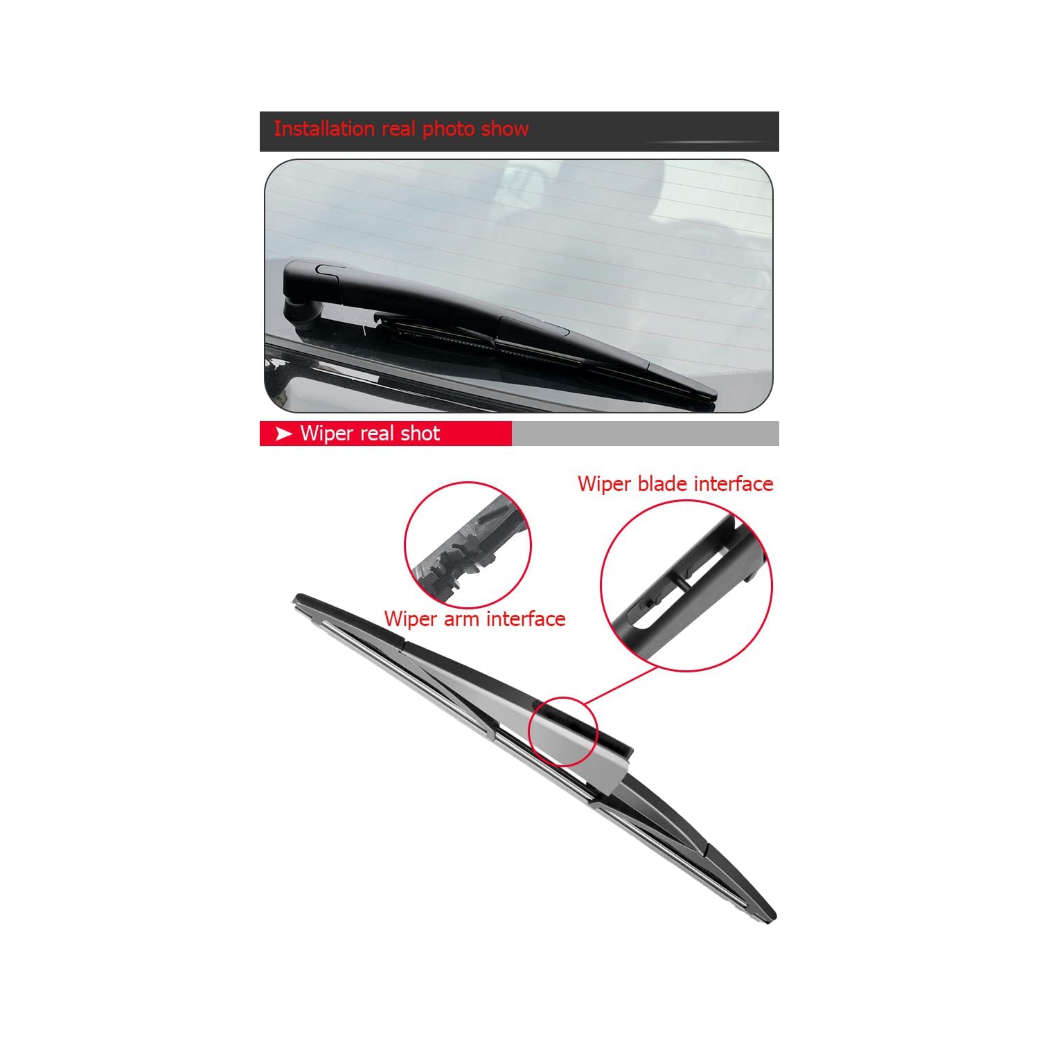 OEM Quality Rear Wiper Blades - 16" / C-728 Quick Fit OE / Style (Pack of 1）