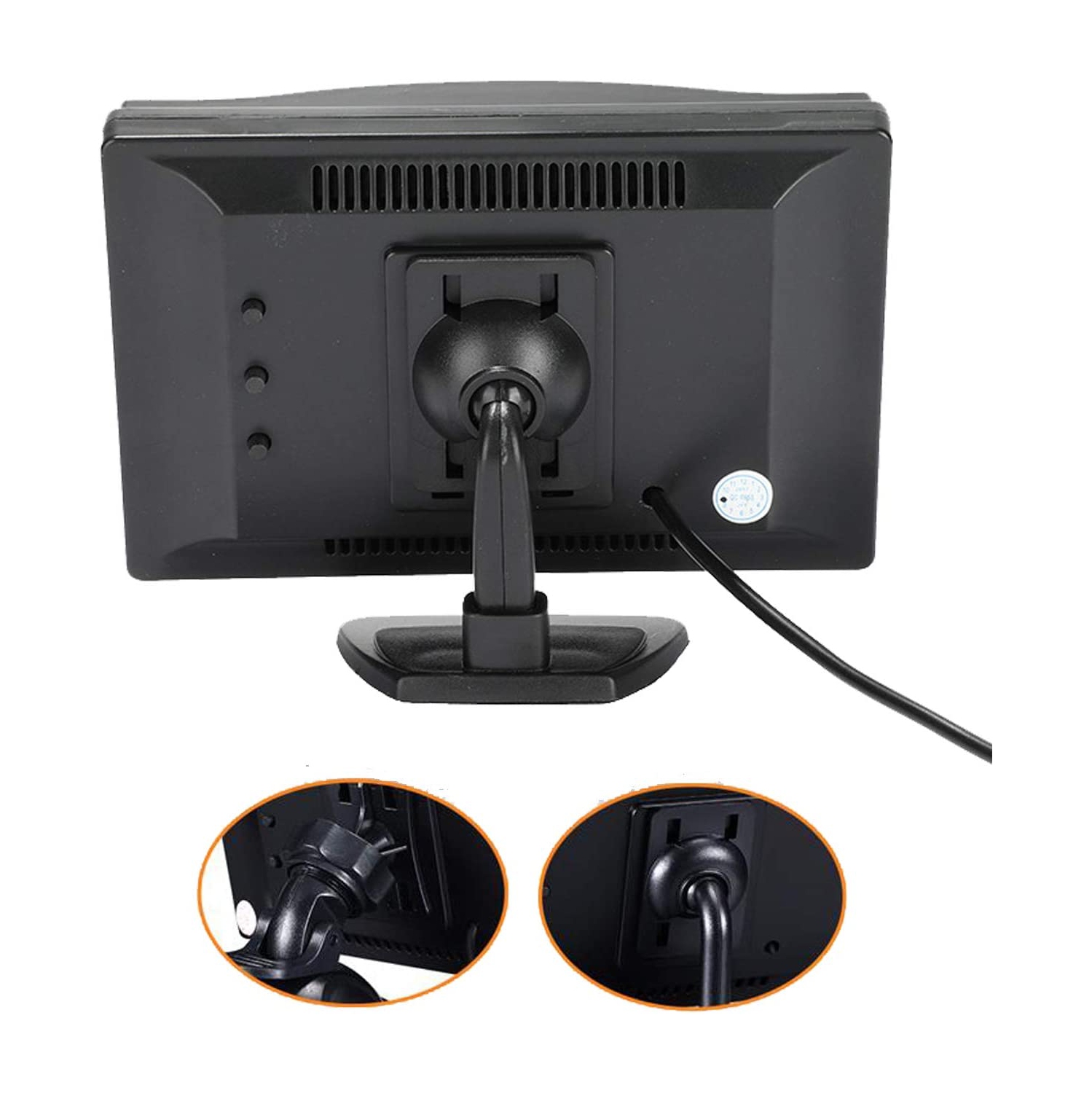 Écran couleur ACL à matrice active de 5 po pour caméra de recul de recul de stationnement avec 2 supports en option