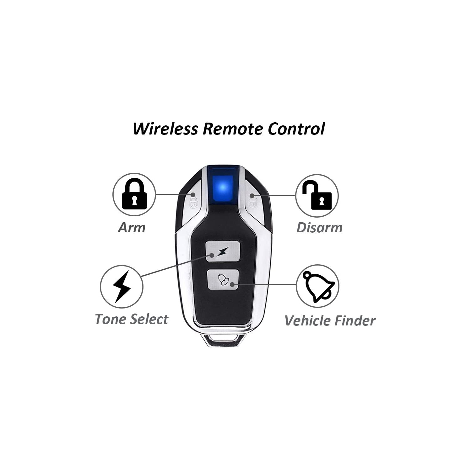 Alarme de vélo sans fil pour moto, alarme antivol avec télécommande, étanche IP55, 113 dB