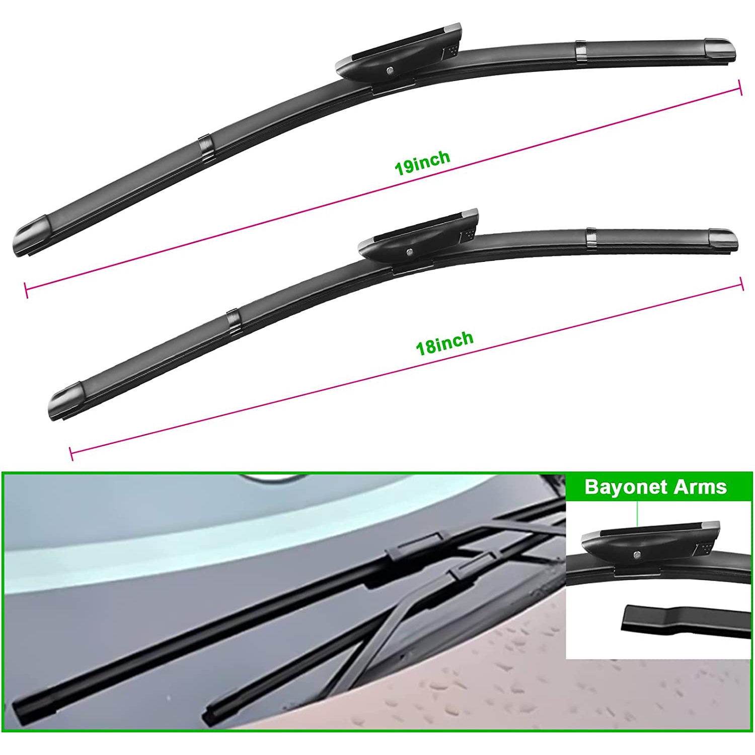 2 remplacement d'essuie-glaces pour la Mini Cooper R55 R57 2013-2015, remplacement d'équipement d'origine des balais d'essuie-glace de pare-brise -