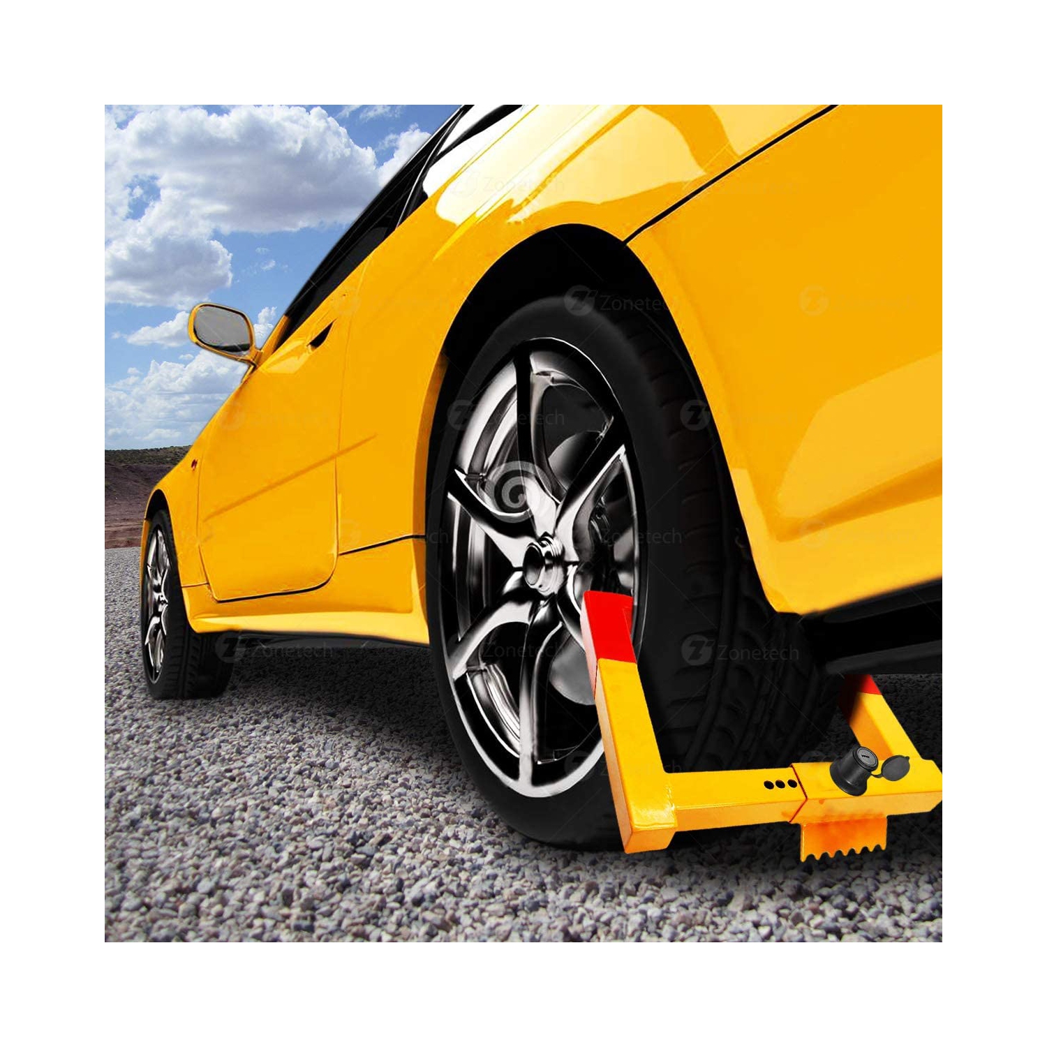 Security Tire Lock Clamp Boot Tire Claw - Zone Tech Premium Quality Heavy Duty Anti- Theft Protective Vehicle Wheel