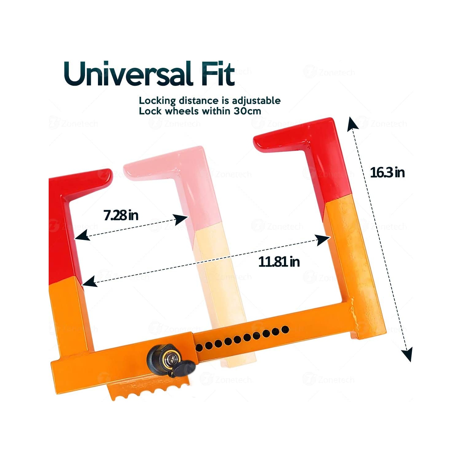 Security Tire Lock Clamp Boot Tire Claw - Zone Tech Premium Quality Heavy Duty Anti- Theft Protective Vehicle Wheel