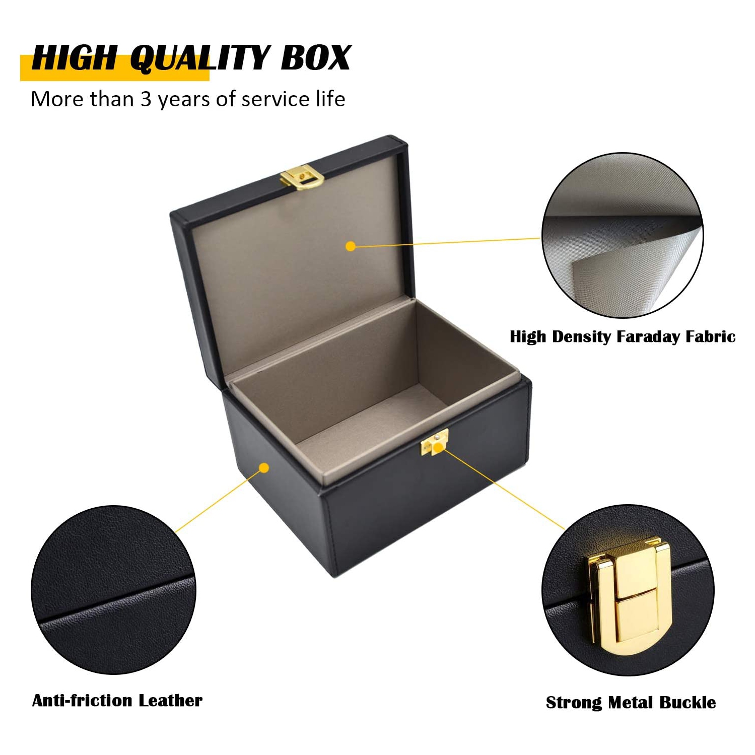 Coffret de protection de porte-clés Faraday, boîtier de blocage des signaux RFID, boîte de protection antivol pour clé de voiture