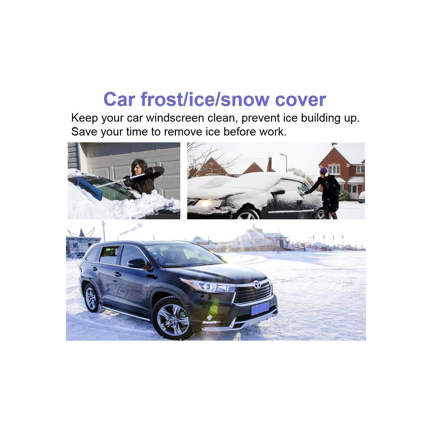 Pare-neige de pare-brise, pare-brise Winter Frost Guard pour la voiture, pare-poussière étanche Sun Protector et glace