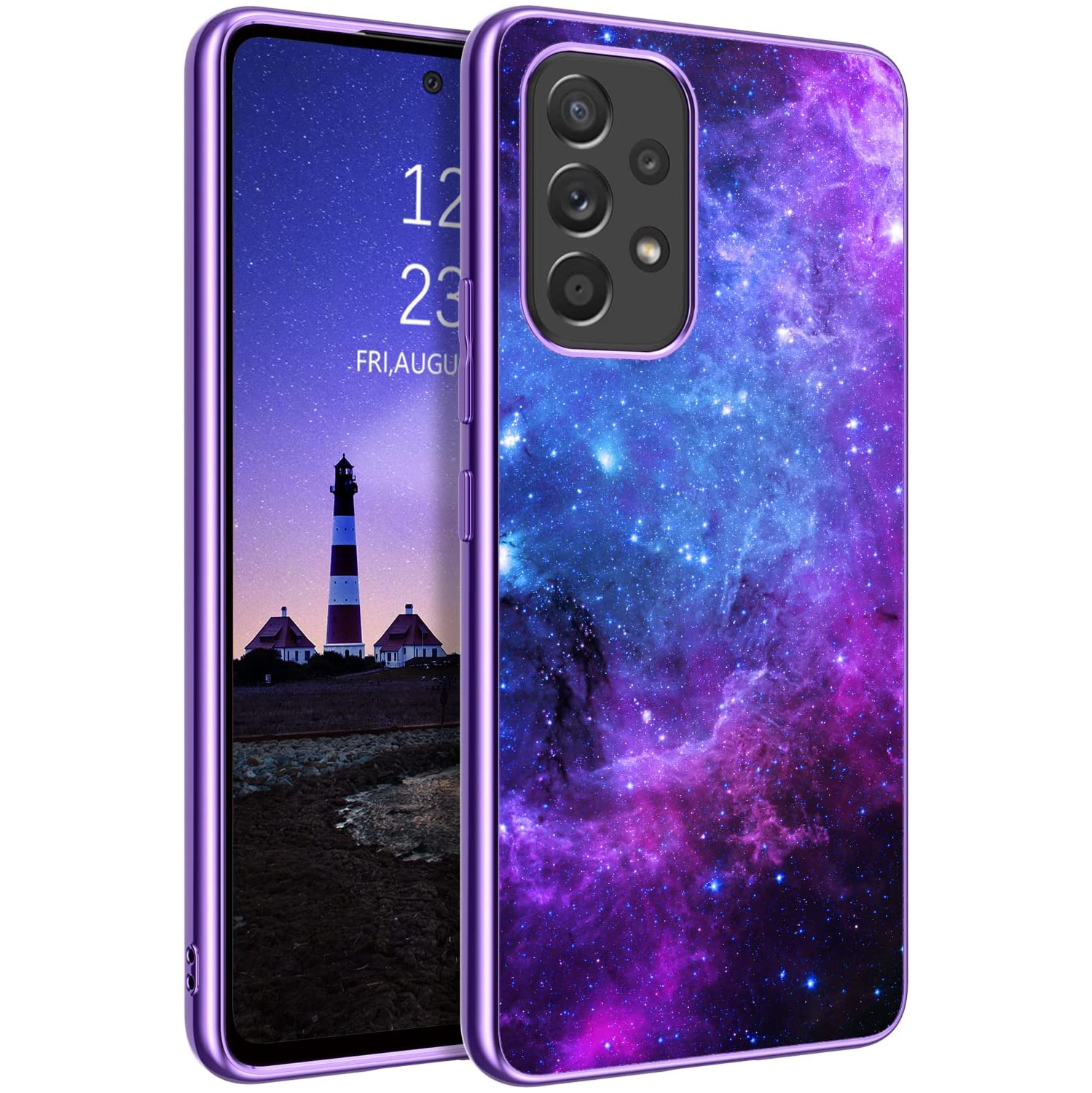 Case for Samsung Galaxy A53 5G Glow in The Dark Noctilucent Luminous Cover Space Nebula Slim Thin Shockproof