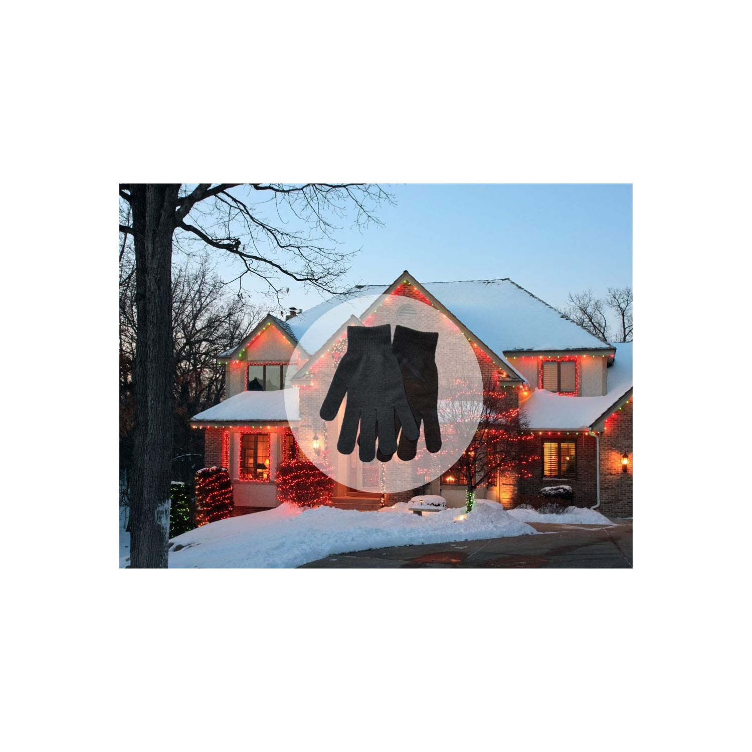 12 Pairs Black Winter Warm Knit Magic Gloves for Unisex Adults-One Size Fits All