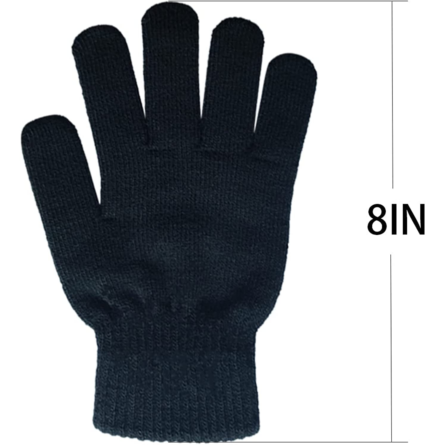 6 Pairs Winter Magic Gloves,Black Knit Gloves Warm Stretchy Gloves,Suitable For Cold Weather Cospaly Costume