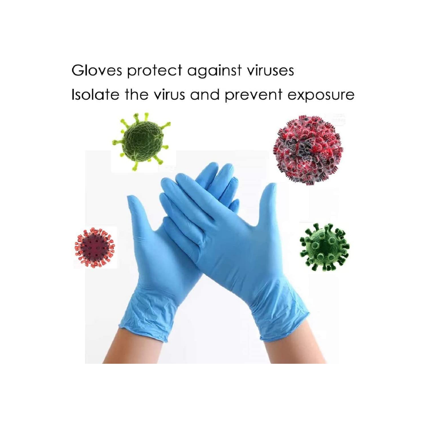 Gants jetables en nitrile, gants sans latex, gants sans poudre, gants de qualité alimentaire, 100 pièces, bleu