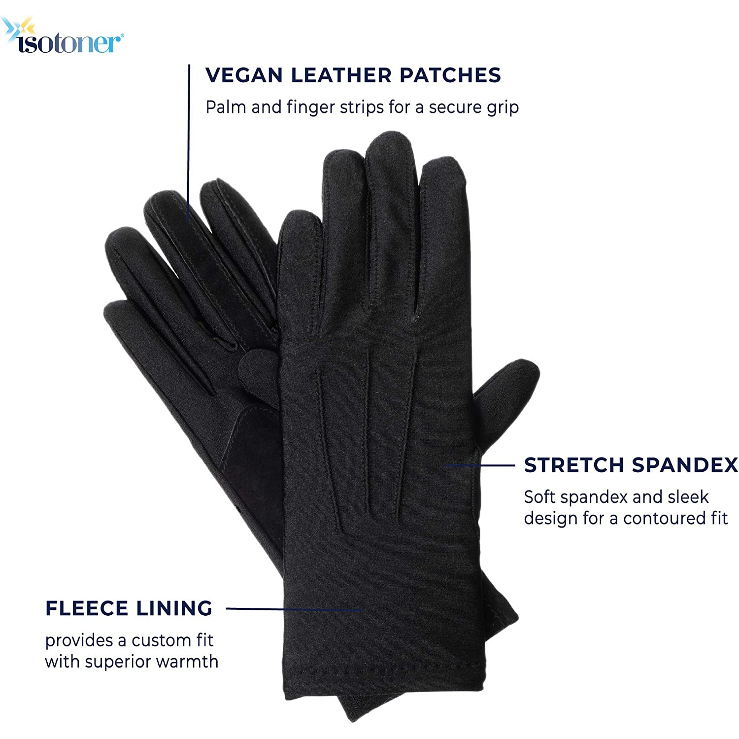 womens Womens Stretch Classics Fleece Lined Gloves