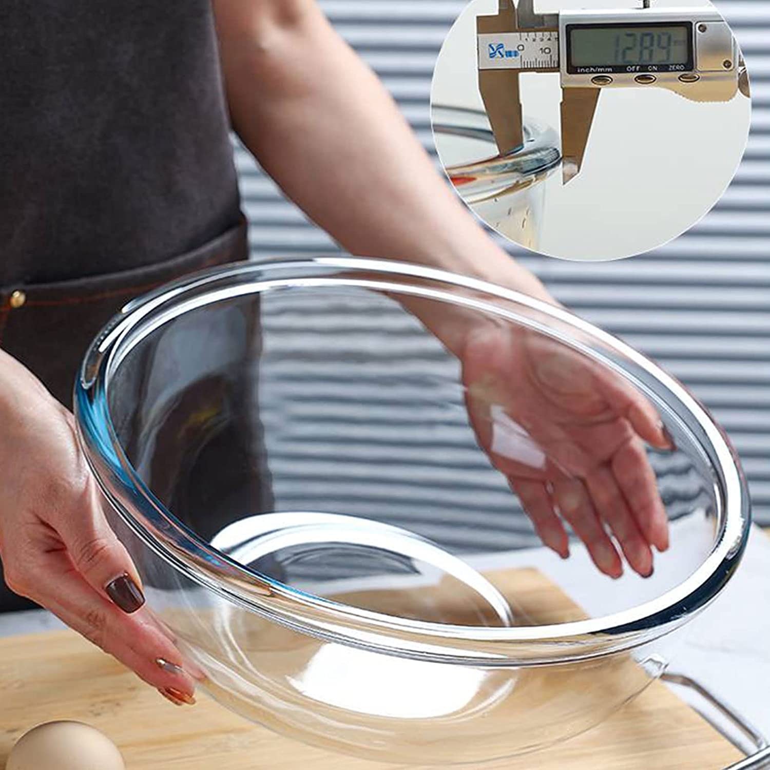 Ensemble de bols à mélanger en verre avec couvercles, ensemble de 4 bols à salade en verre avec couvercles, silicate élevé