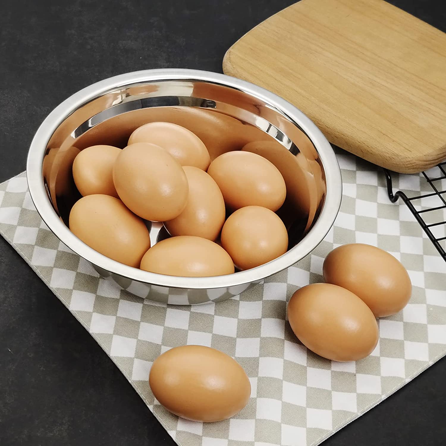 Bols à mélanger en acier inoxydable Buyitt, bol de service, ensemble de 4, f