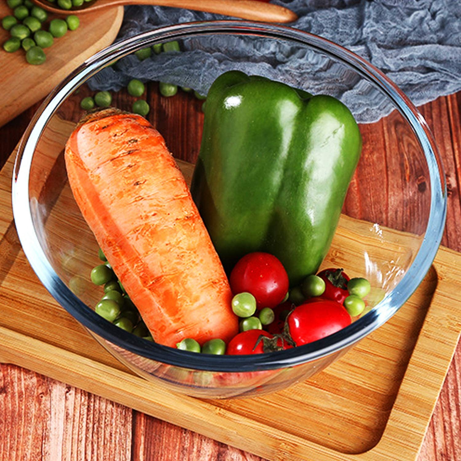 Bol à mélanger en verre, bols à salade assortis en verre borosilicaté, grands bols emboîtables pour la cuisine