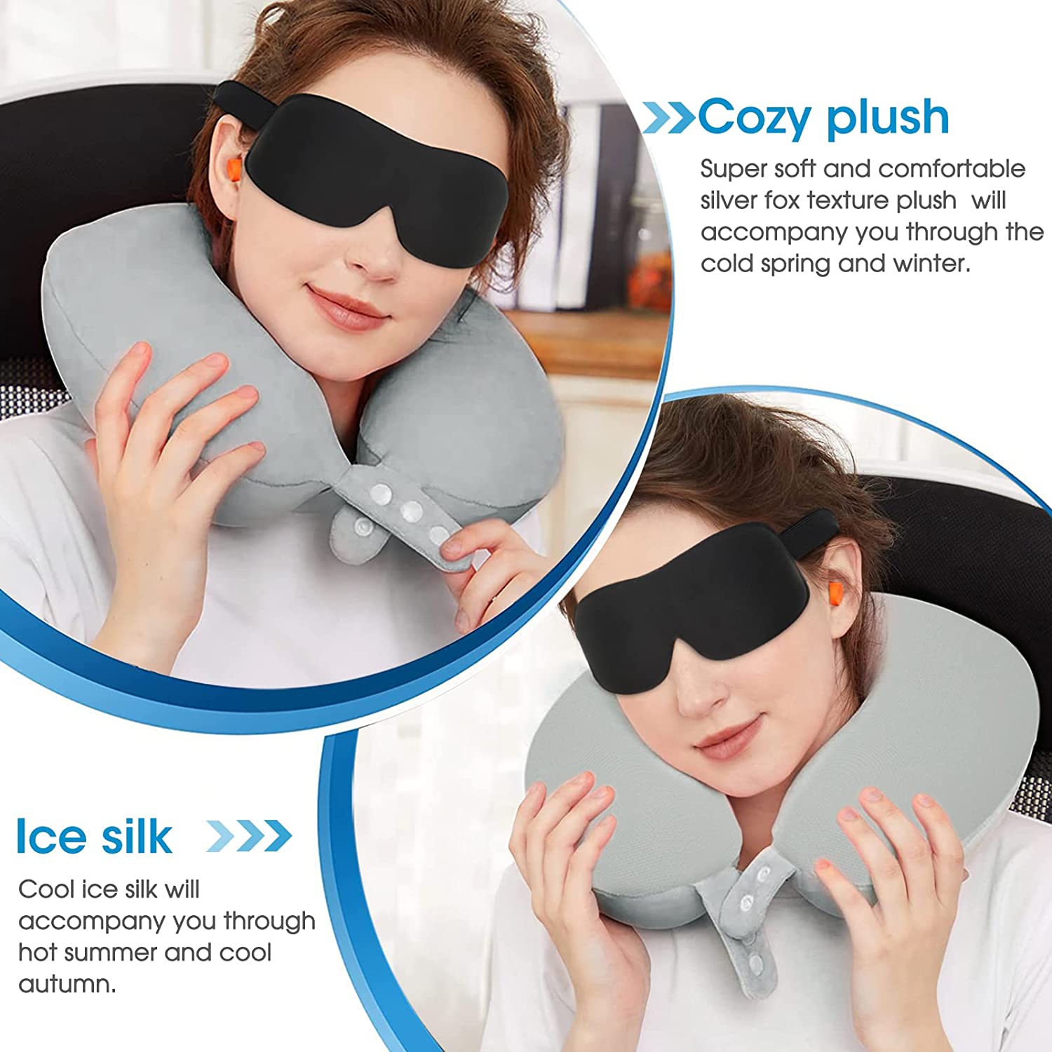 Travel Pillow - 100% Memory Foam Neck Pillow Support Pillow,360 Degree Support Neck for Plane,Head Support