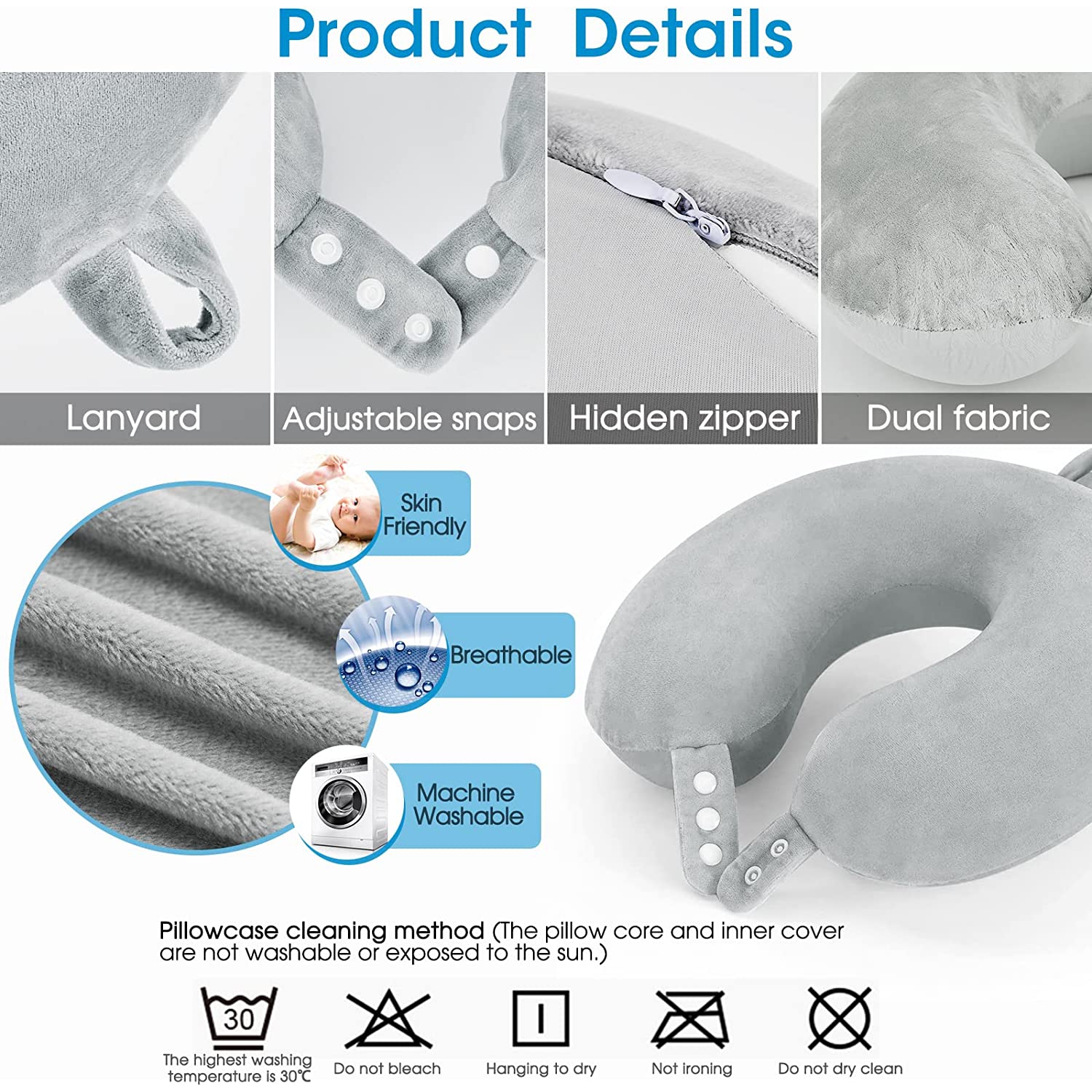 Travel Pillow - 100% Memory Foam Neck Pillow Support Pillow,360 Degree Support Neck for Plane,Head Support