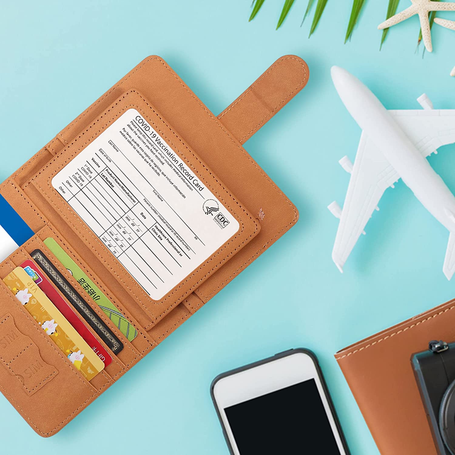 Passport Holder,Passport Holder Card Slots,Cute Passport cover for Women/Men,Waterproof Rfid Blocking Travel Wallet,