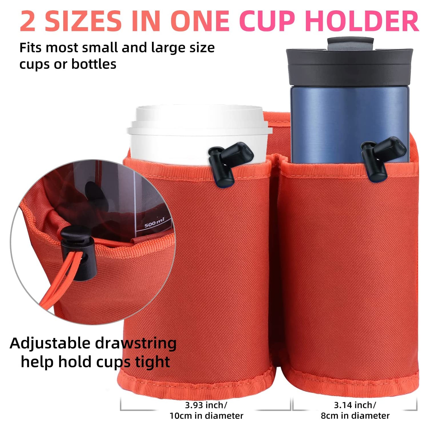 Luggage Travel Cup Holders Fits Roll on Suitcase Handles Attachment Drinks Carrier for Drink Beverages Coffee