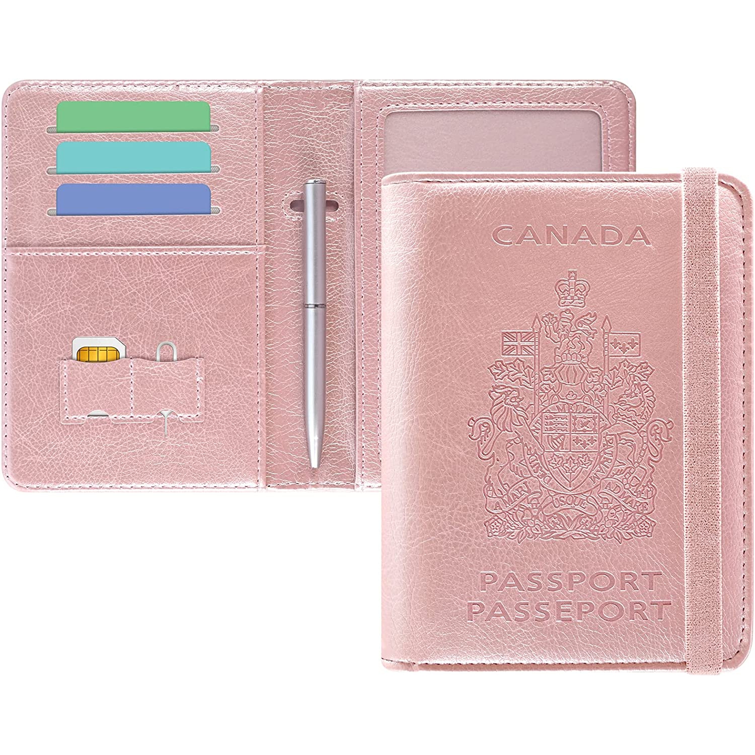 Passport Holder Premium PU Leather Travel Passport Wallet RFID Blocking Passport Cover Case Travel Documents