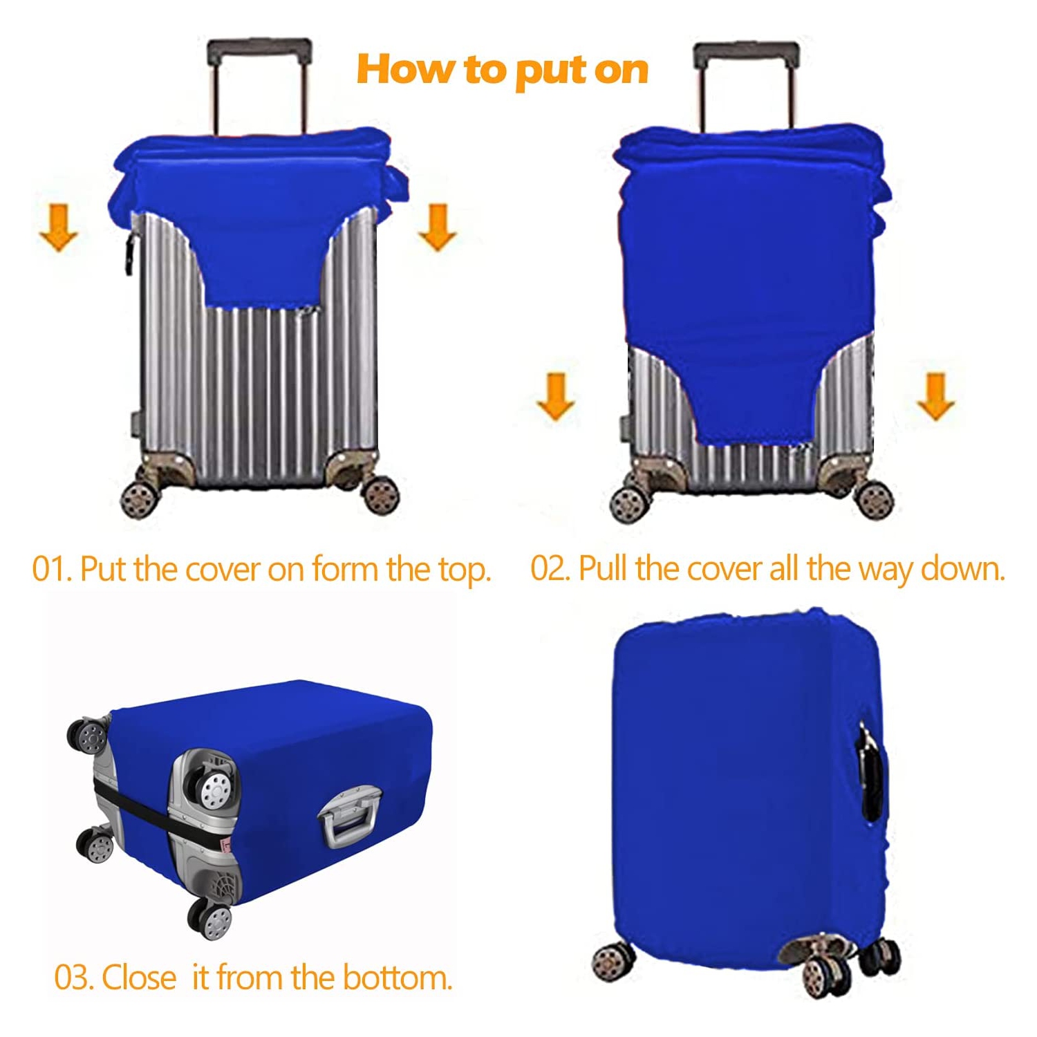 Housse élastique lavable pour sac de voyage, housse de protection pour valise avec étiquettes autocollantes étanches pour le bricolage