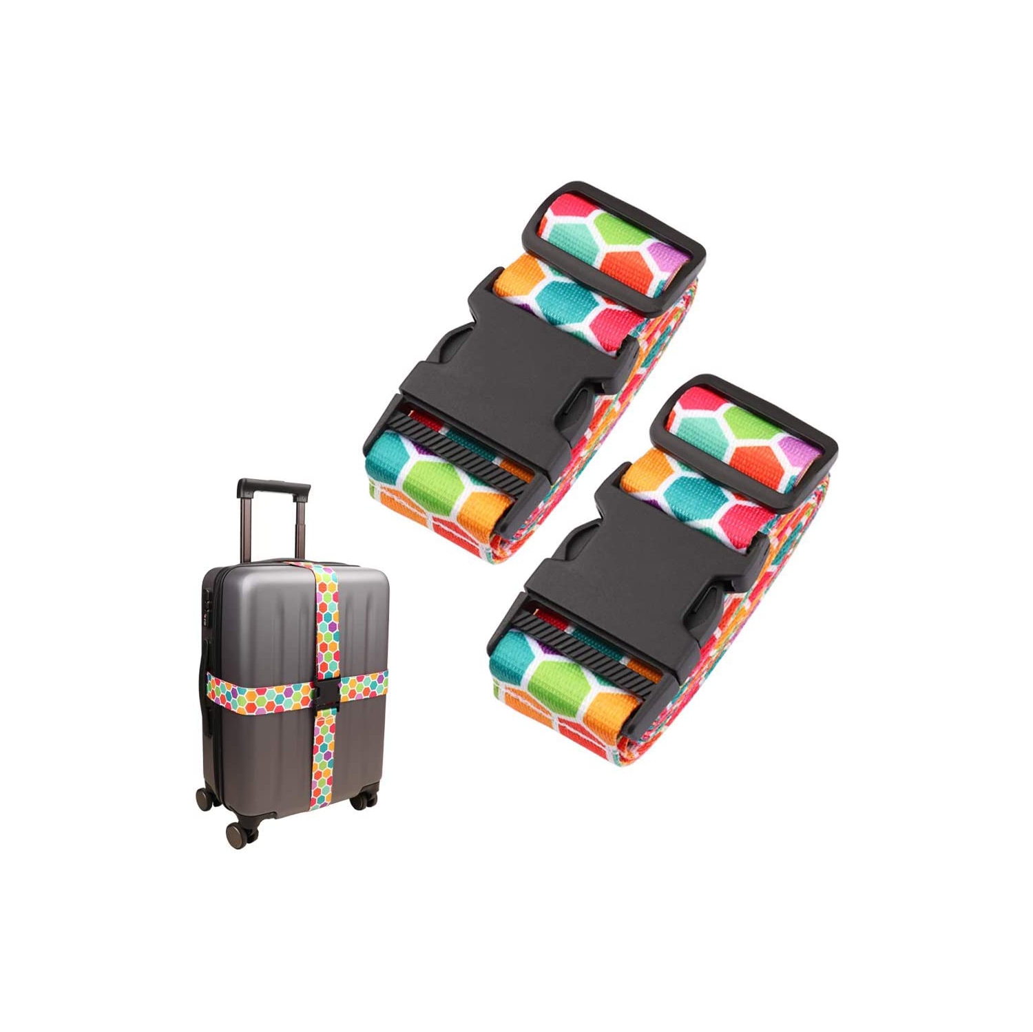Sangle de valise de voyage ajustable, accessoires de voyage, 1.96 po de largeur x 6.23 pi de longueur