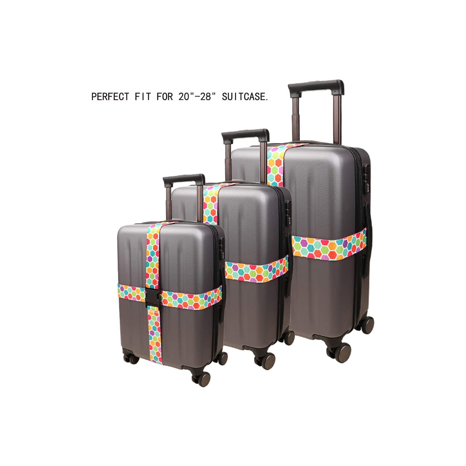 Sangle de valise de voyage ajustable, accessoires de voyage, 1.96 po de largeur x 6.23 pi de longueur