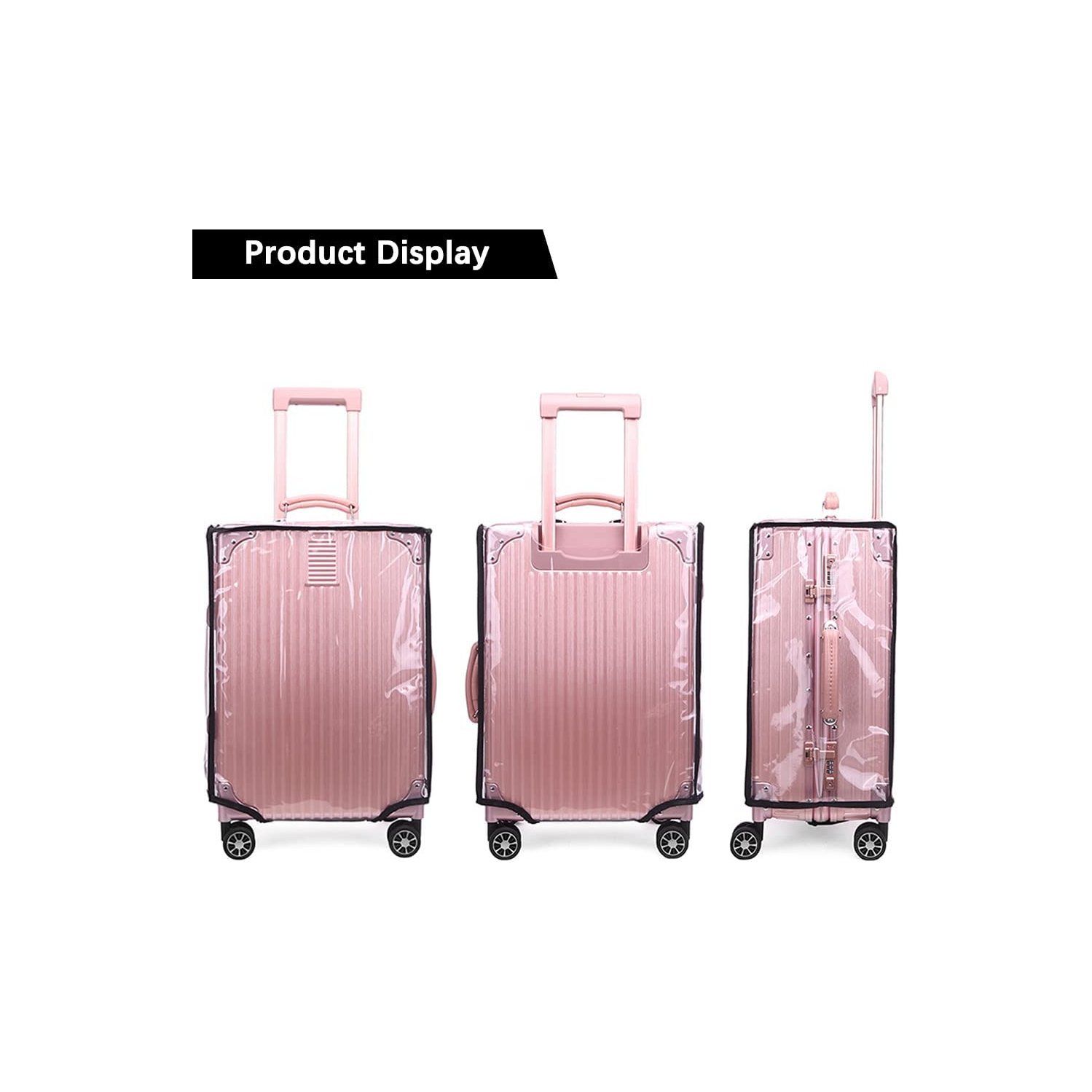 Couvre-valise de 20 po, protecteur de valise transparent, housse de valise en PVC étanche pour les voyages