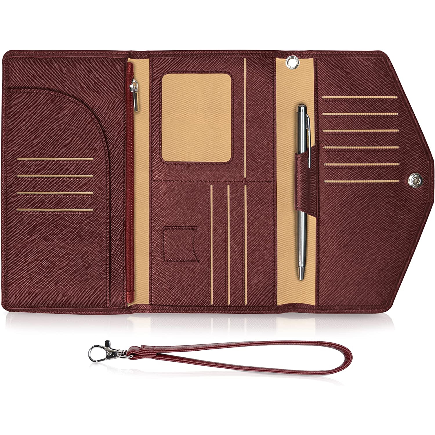 Travel Wallet & Passport Holder - Slim Document Organizer for Women & Men - Waterproof Case for Cards, Boarding