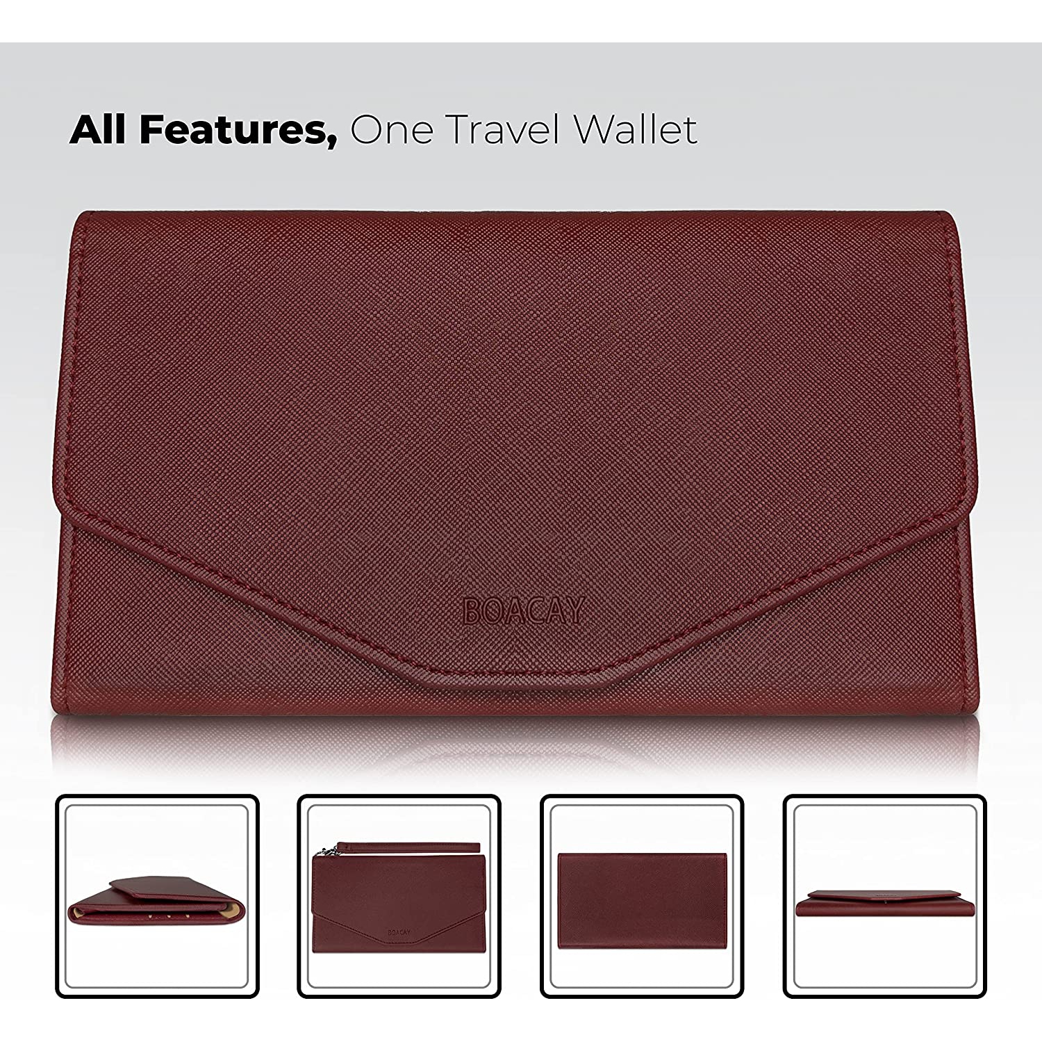Travel Wallet & Passport Holder - Slim Document Organizer for Women & Men - Waterproof Case for Cards, Boarding