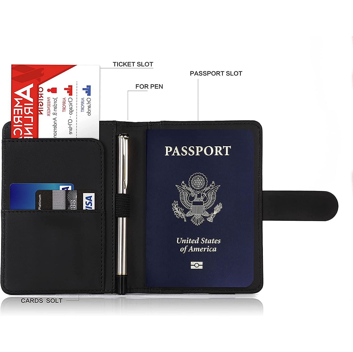Étui porte-passeport en cuir de qualité supérieure, portefeuille de voyage anti-RFID avec porte-passeport