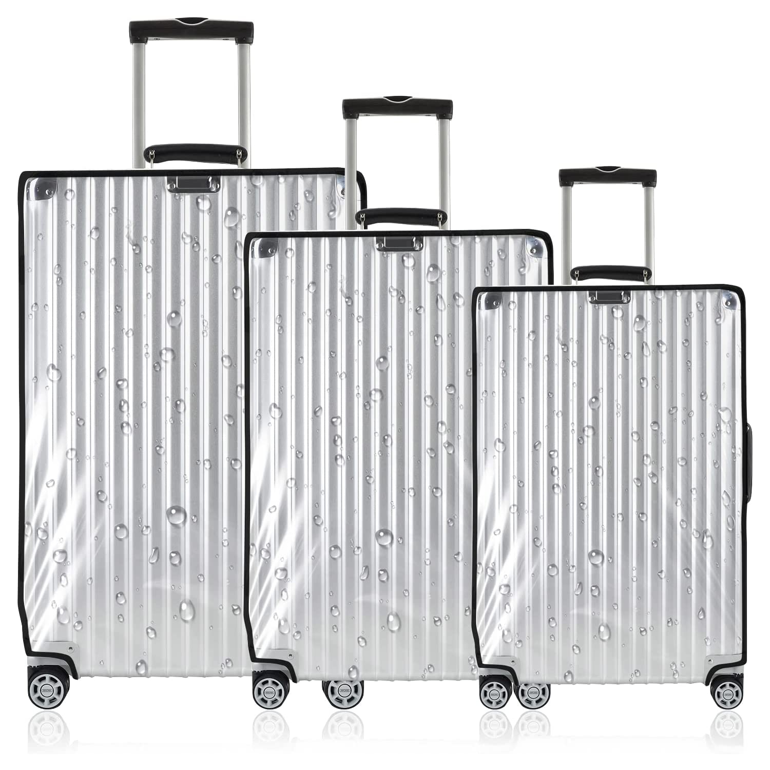 3 housses de valise étanches en PVC transparent, une housse de valise transparente pour les voyages, une housse de valise