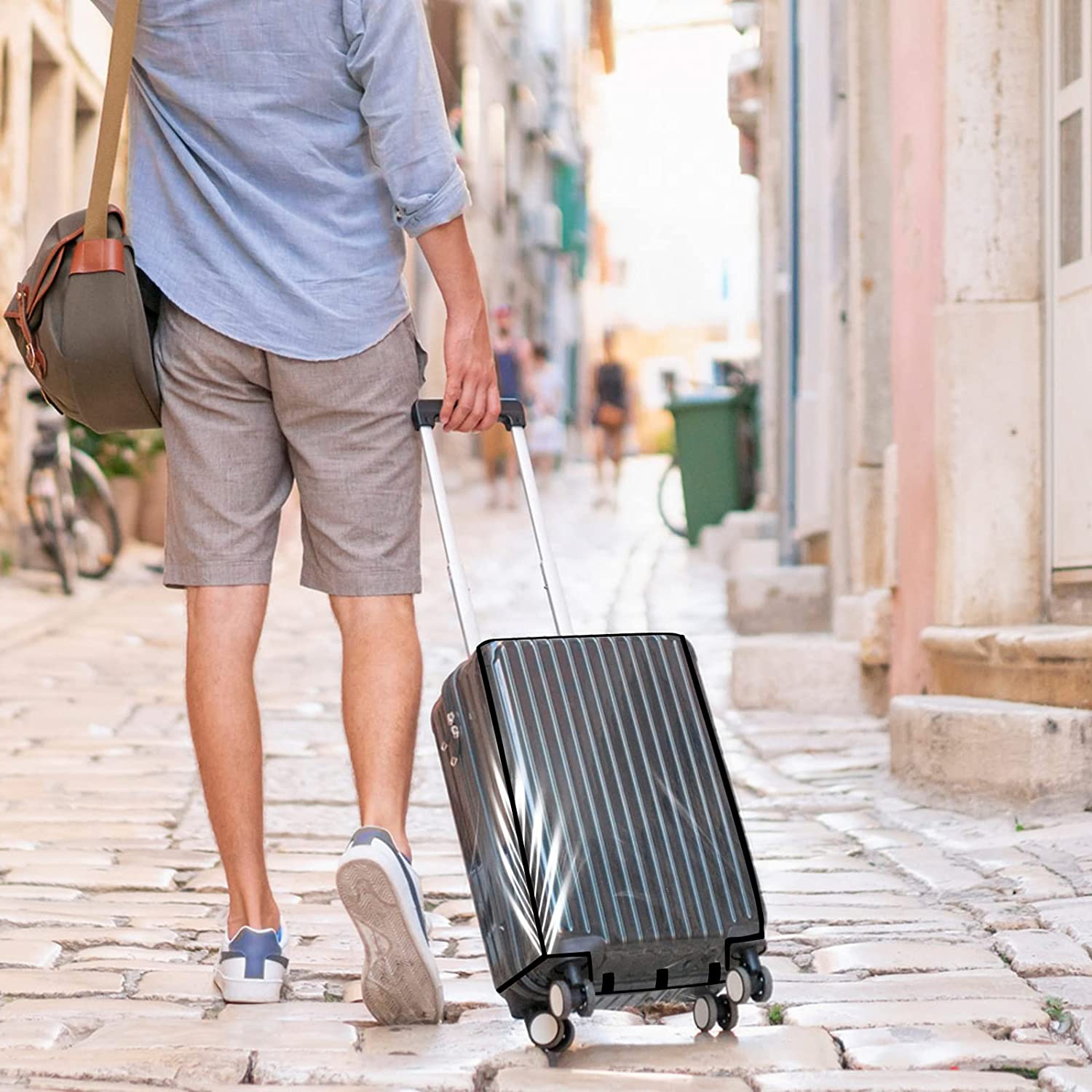 3 housses de valise étanches en PVC transparent, une housse de valise transparente pour les voyages, une housse de valise