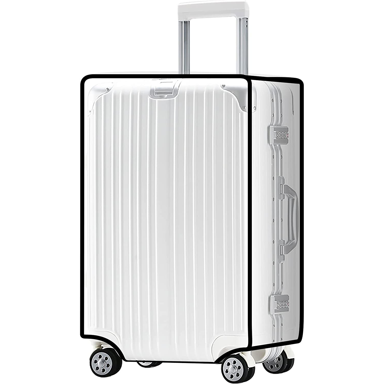 FF1 Luggage Protector Suitcase Cover PVC Bag Dust Proof Travel Suitcase Fits Most 20"