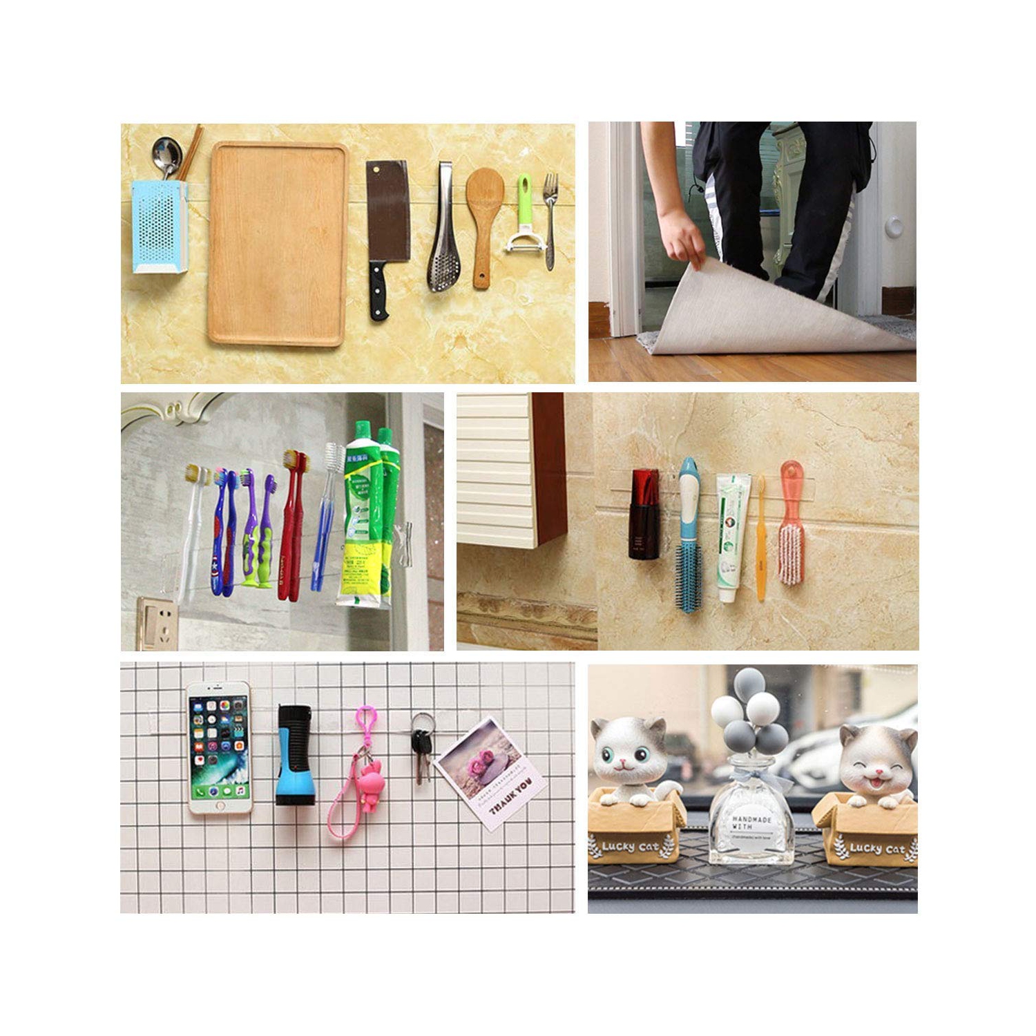 Nano Tape Double Sided Tape, Traceless Washable Reusable Removable Sticky Anti Slip Transparent Adhesive for Paste