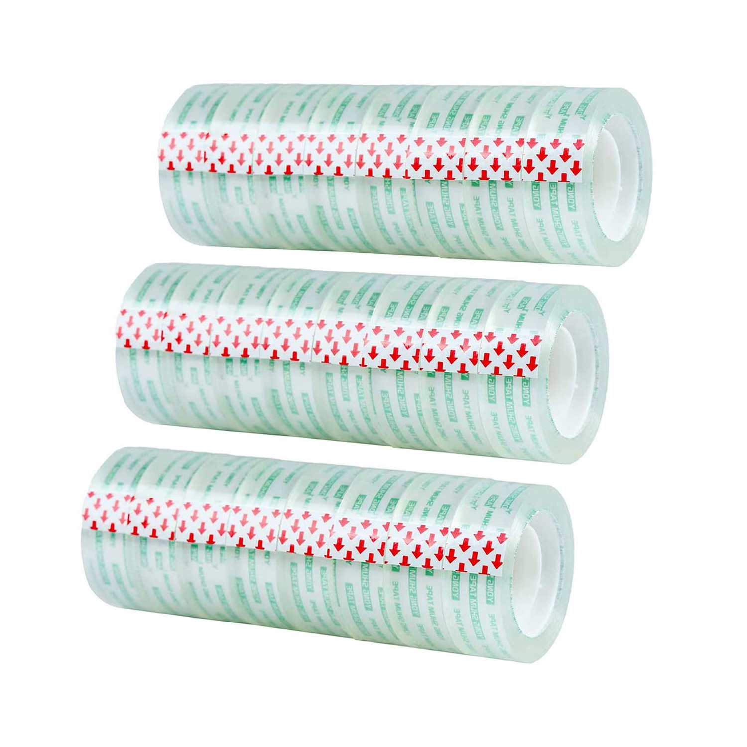 Ruban transparent, ruban transparent pour le bureau, l’école et la maison, 24 rouleaux 3/4 x 1000 po