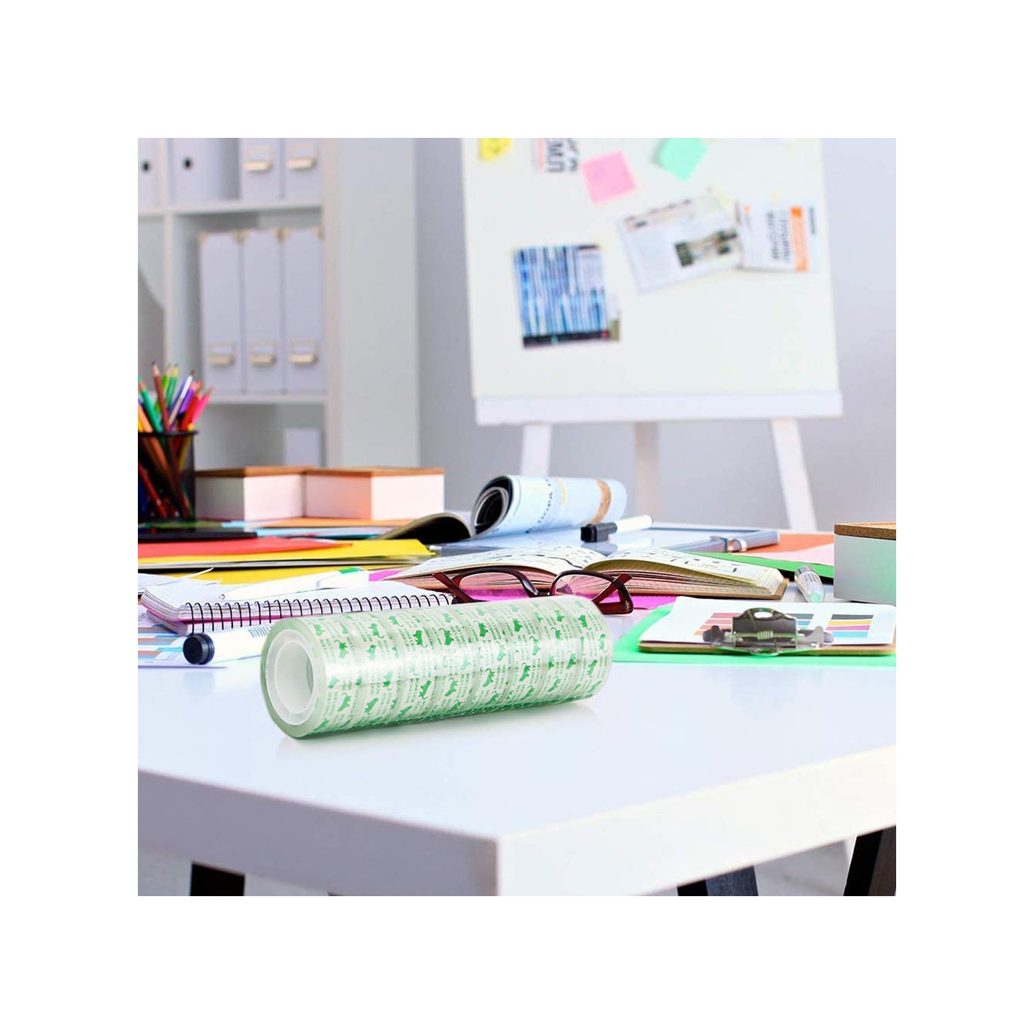 Ruban transparent, ruban transparent pour le bureau, l’école et la maison, 24 rouleaux 3/4 x 1000 po