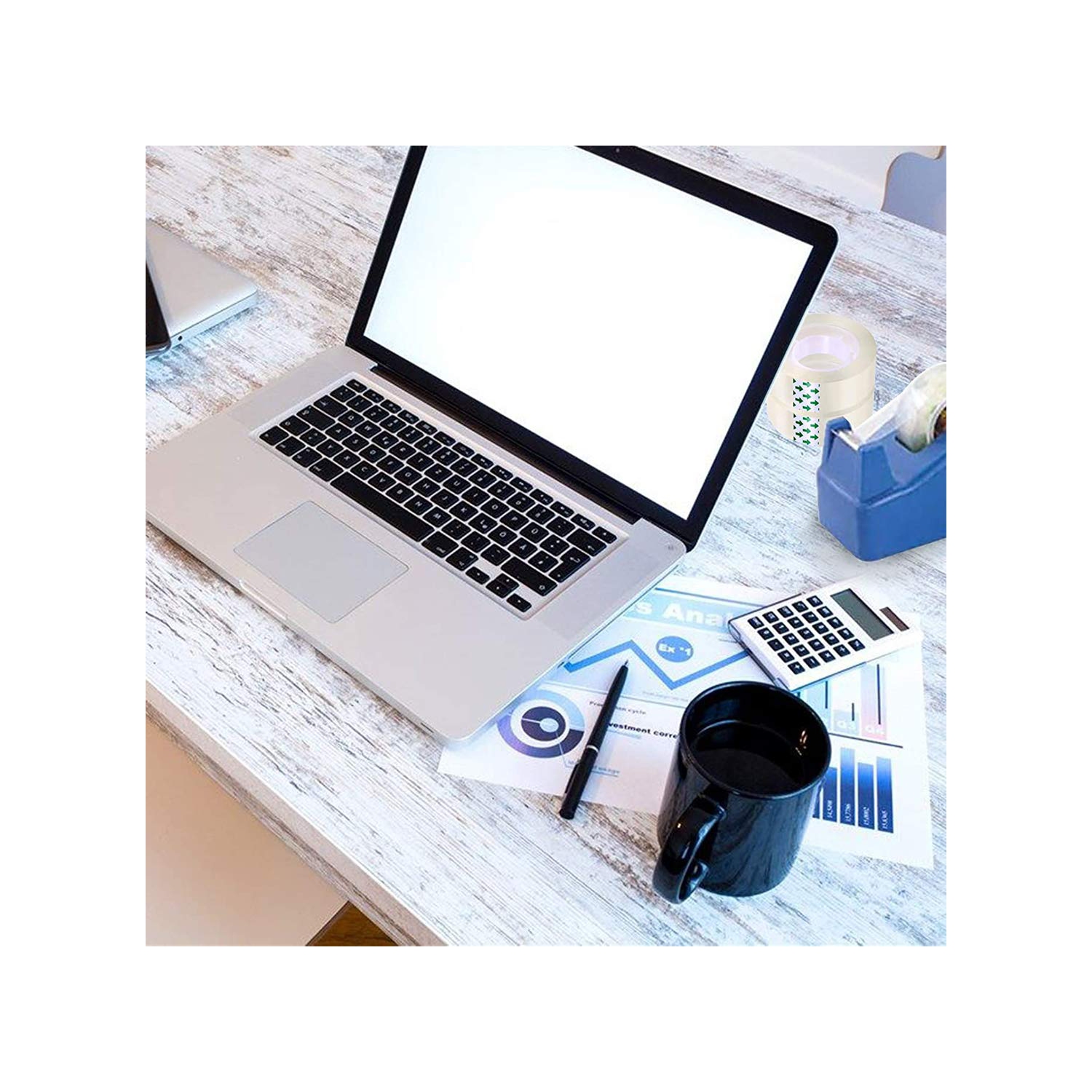 Ruban transparent, ruban transparent pour le bureau, l’école et la maison, 24 rouleaux 3/4 x 1000 po