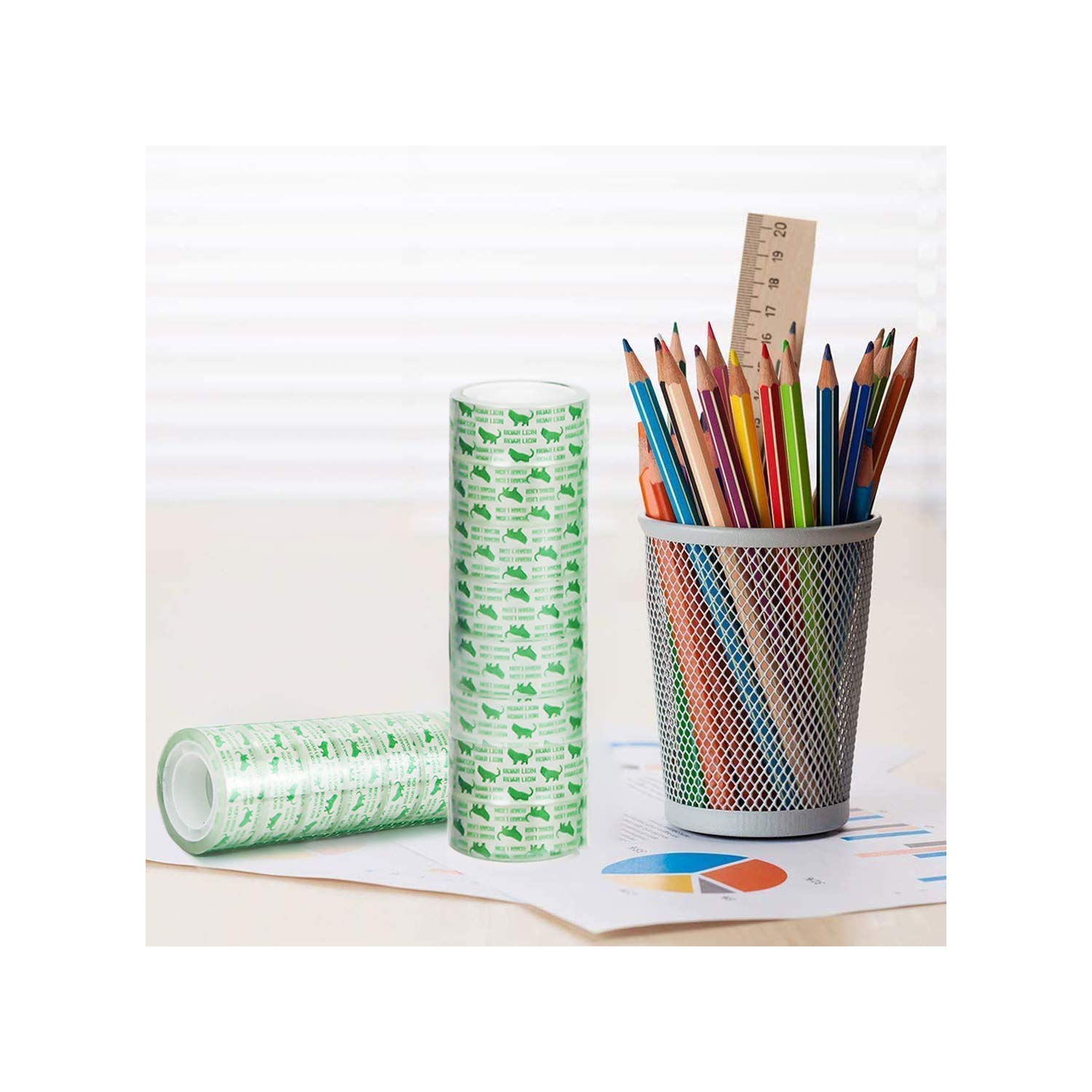 Ruban transparent, ruban transparent pour le bureau, l’école et la maison, 24 rouleaux 3/4 x 1000 po
