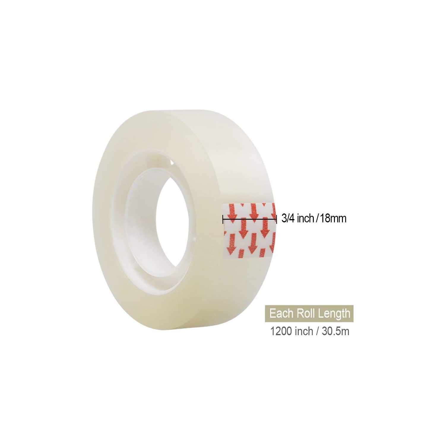 Ruban transparent ruban adhésif 3/4 x 1200 po rouleaux de rechange pour Office Shop School - 14 rouleaux