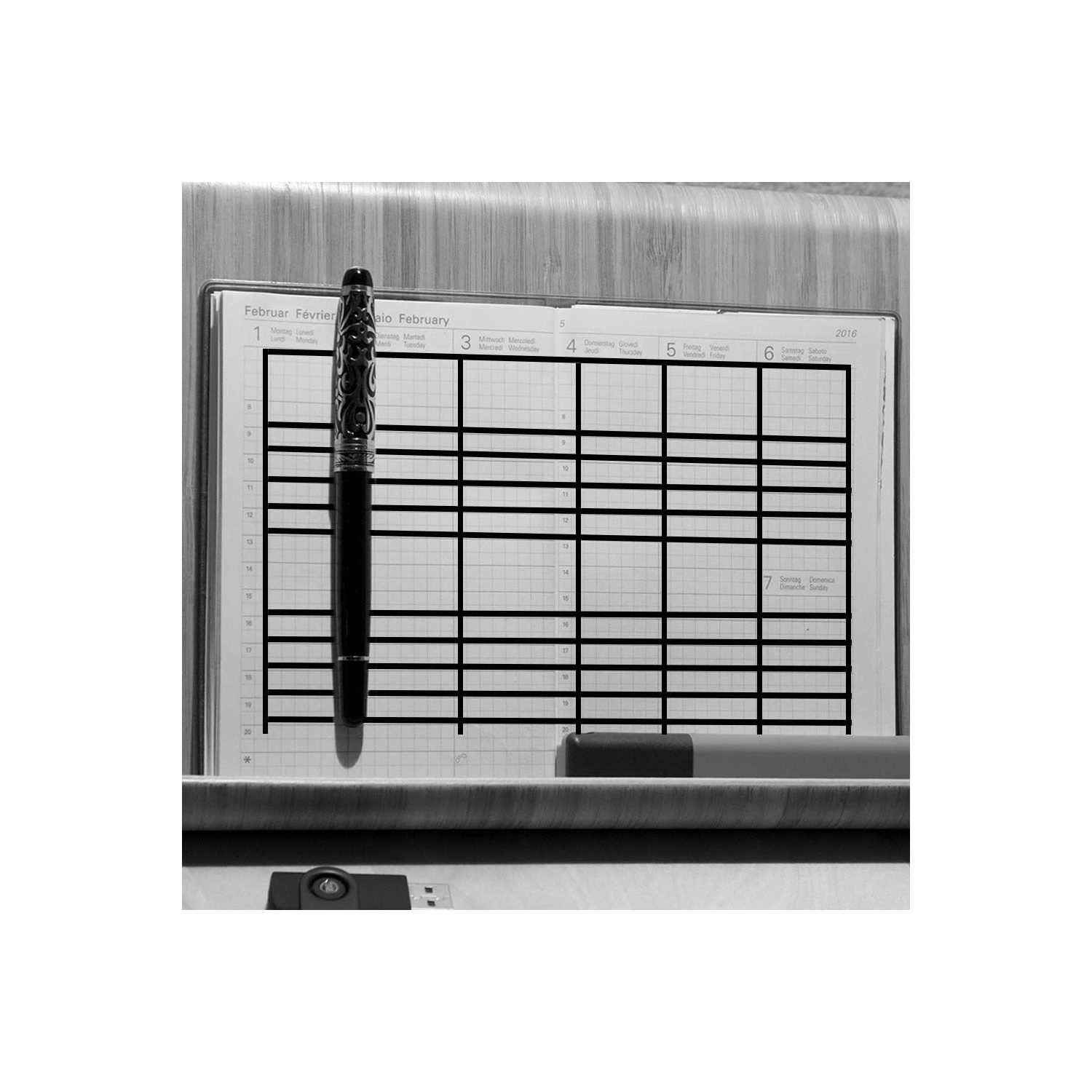 5 pièces de ruban adhésif noir pour tableau blanc autocollant pour tableau blanc Ruban adhésif pour bande graphique pour l’école de bureau 3 mm