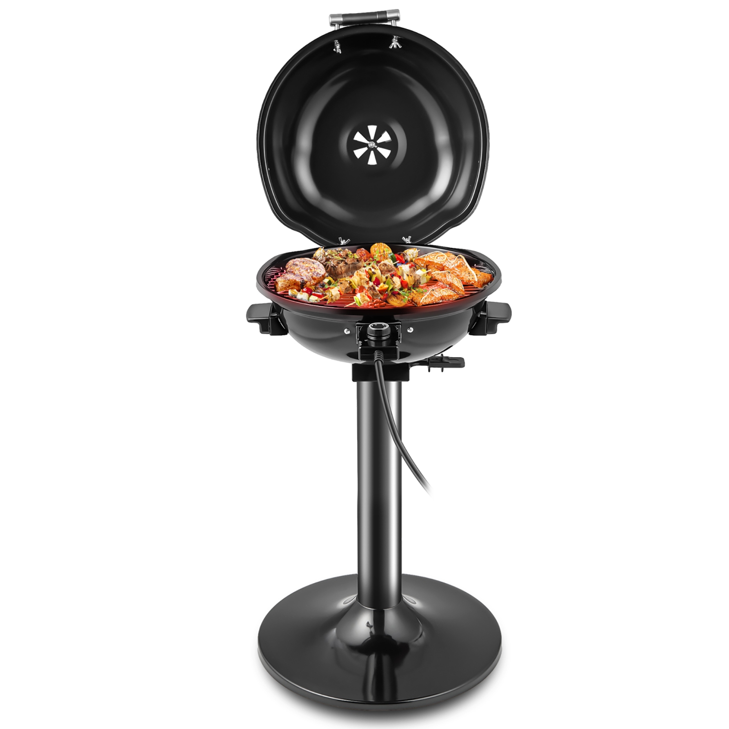 Costway Portable 1600W Electric BBQ Grill with Temperature Control & Grease Collector